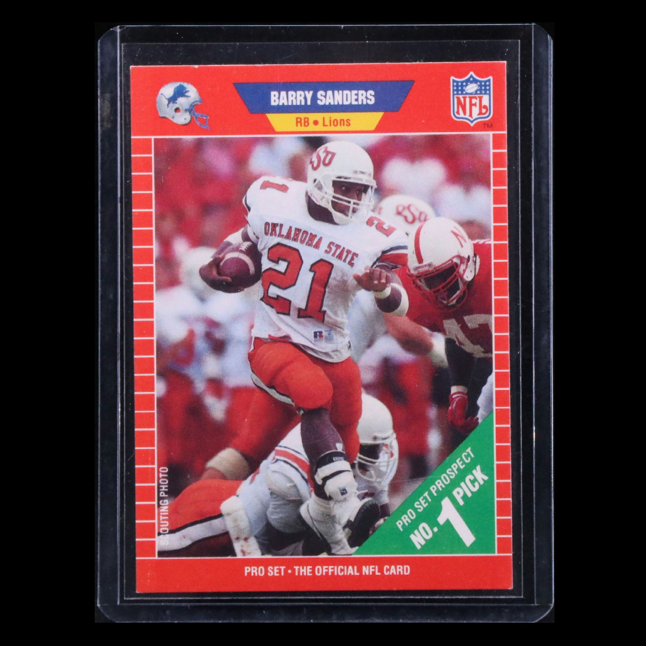 1989 NFL Pro Set Barry Sanders Detroit Lions Rookie Football Card