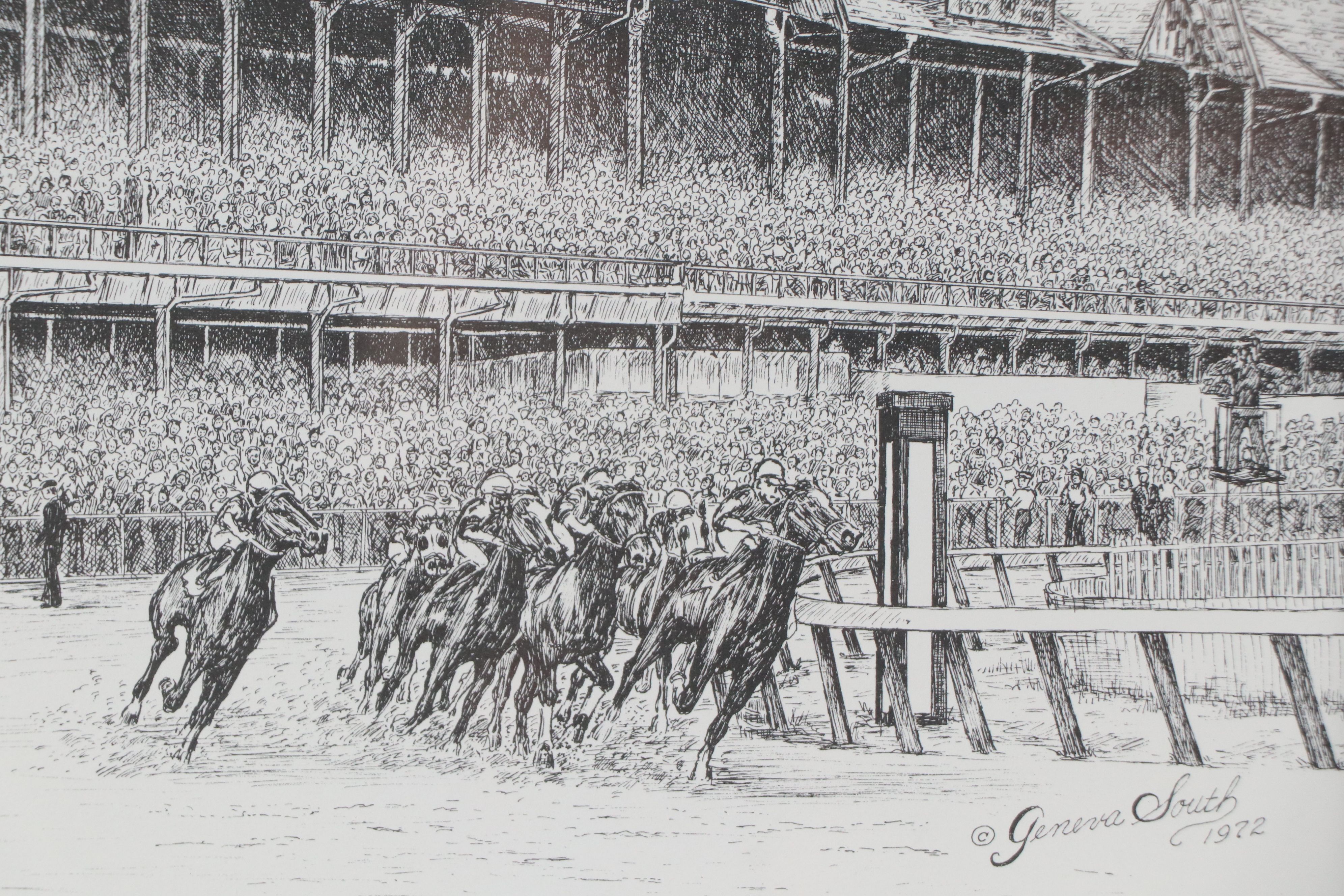 Geneva South Lithograph "Twin Towers of Churchill Downs," 1967