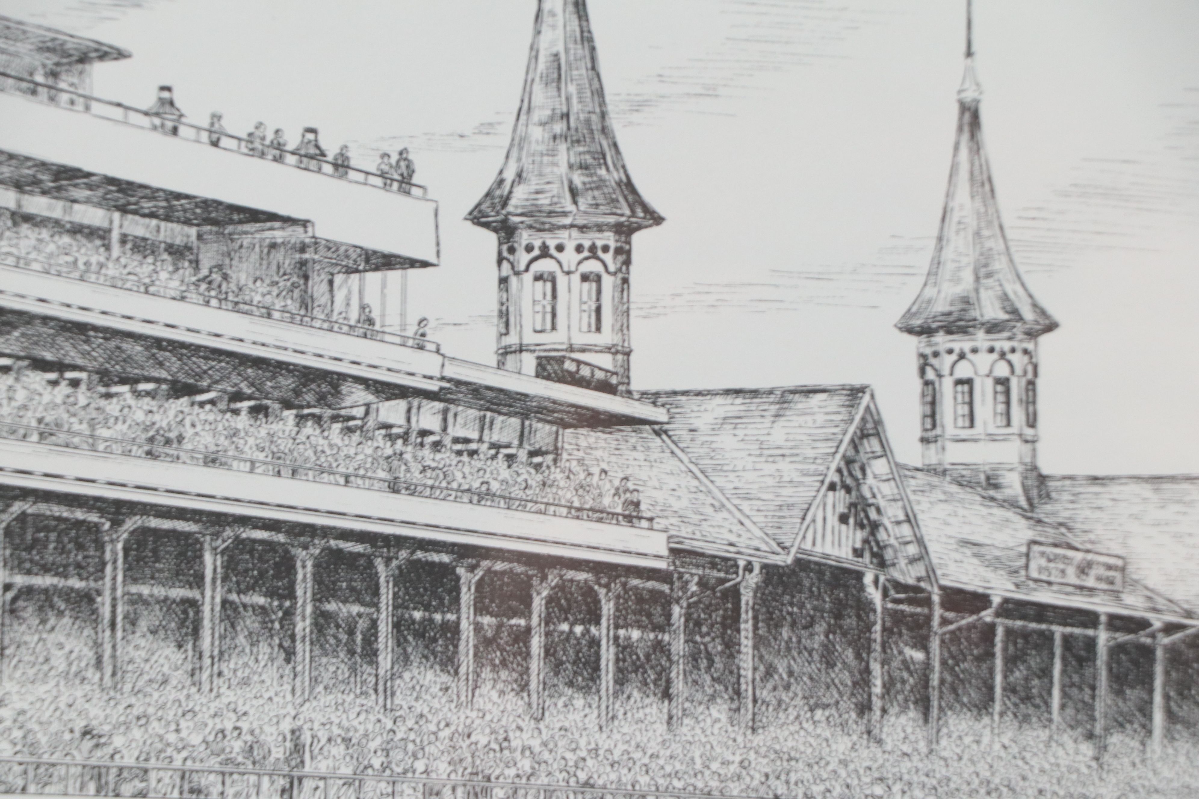 Geneva South Lithograph "Twin Towers of Churchill Downs," 1967