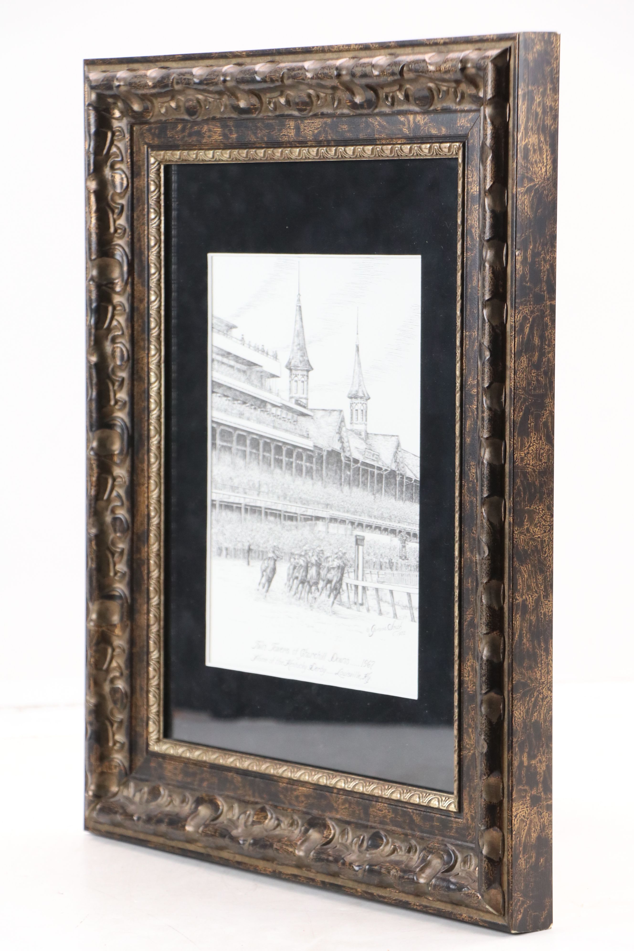 Geneva South Lithograph "Twin Towers of Churchill Downs," 1967