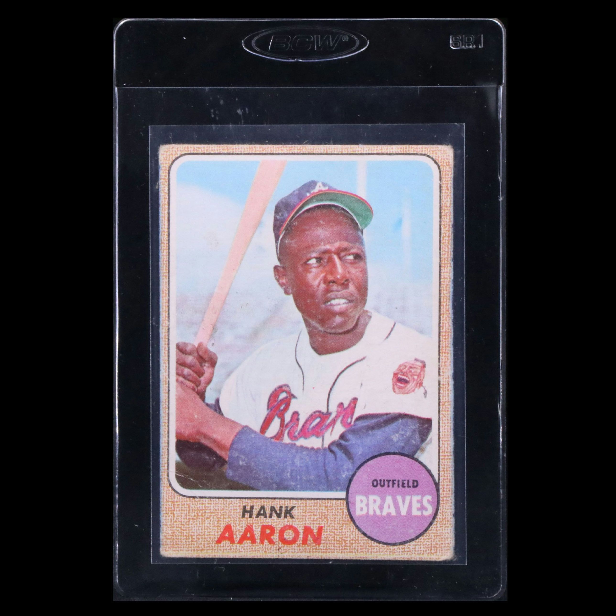 1968 Topps Hank Aaron Atlanta Braves Baseball Card