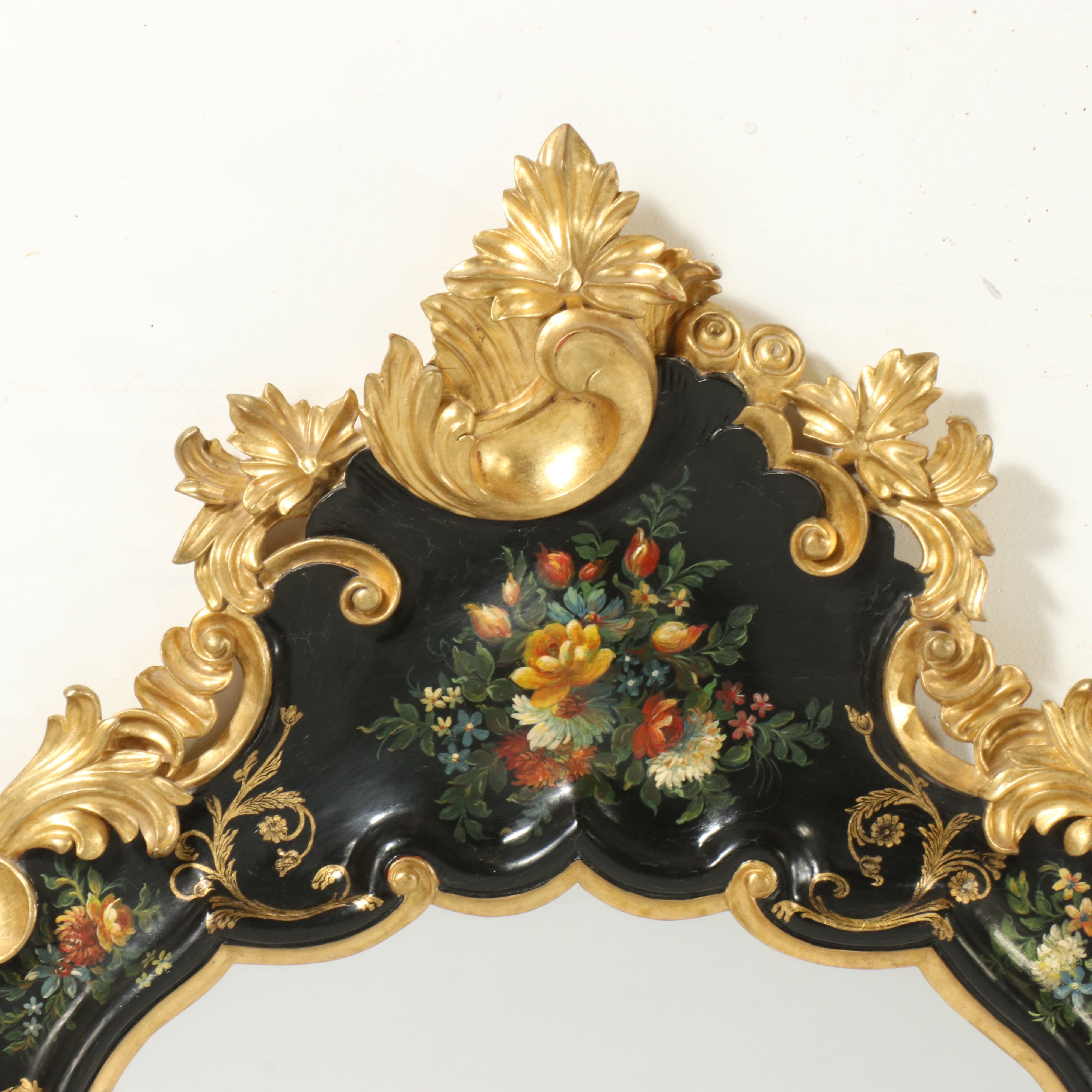 Chinoiserie Style Ornate Wall Mirror, Late 20th Century