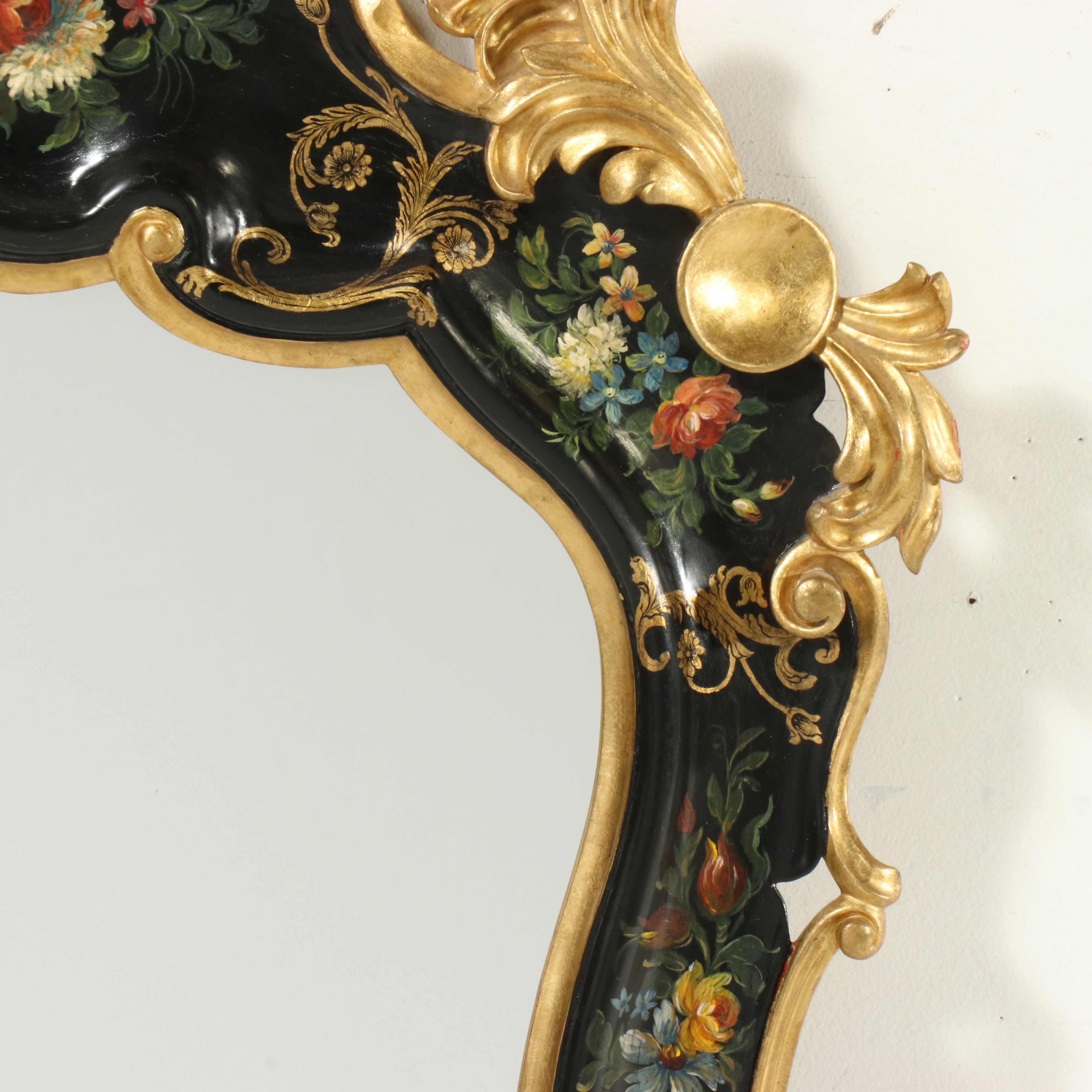 Chinoiserie Style Ornate Wall Mirror, Late 20th Century