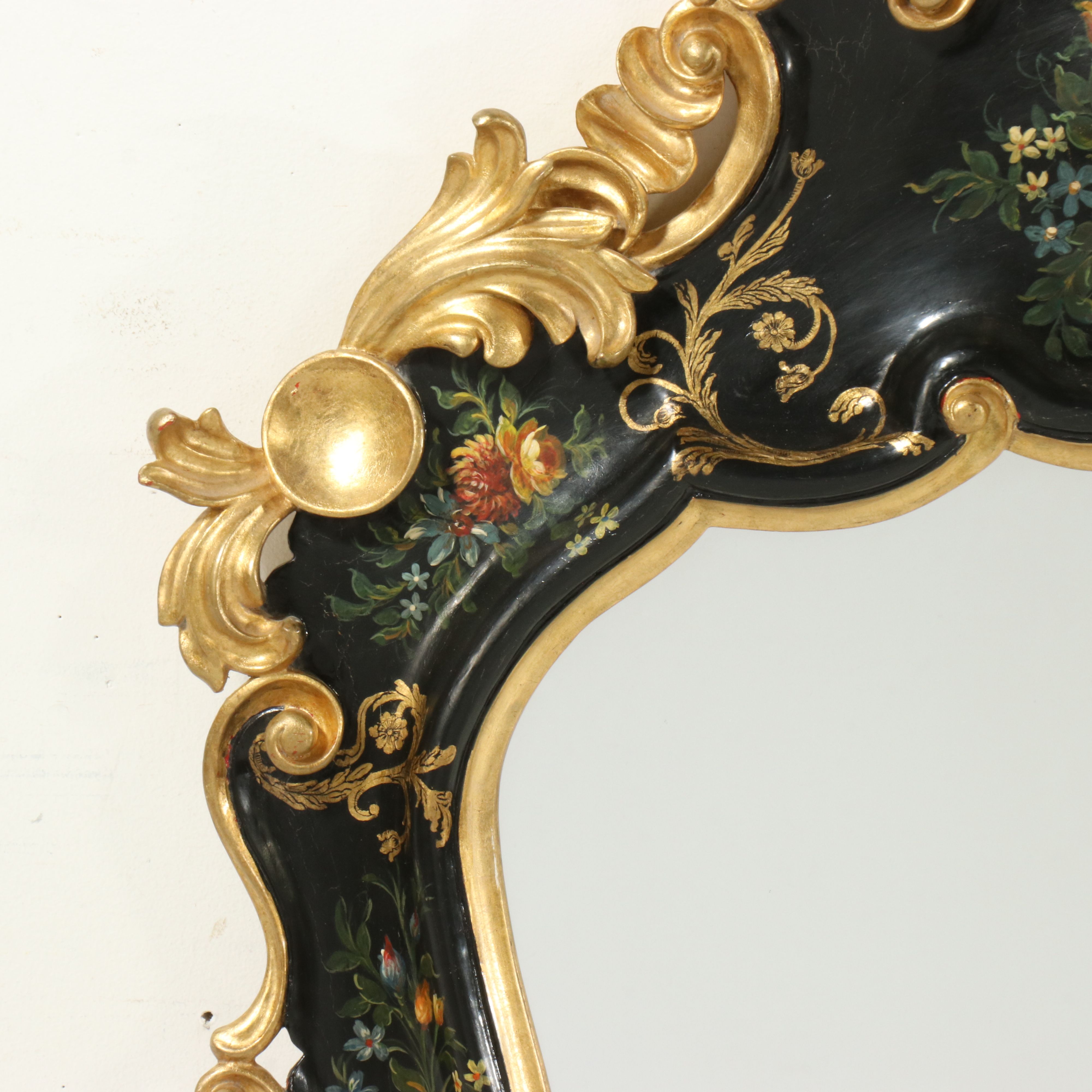Chinoiserie Style Ornate Wall Mirror, Late 20th Century