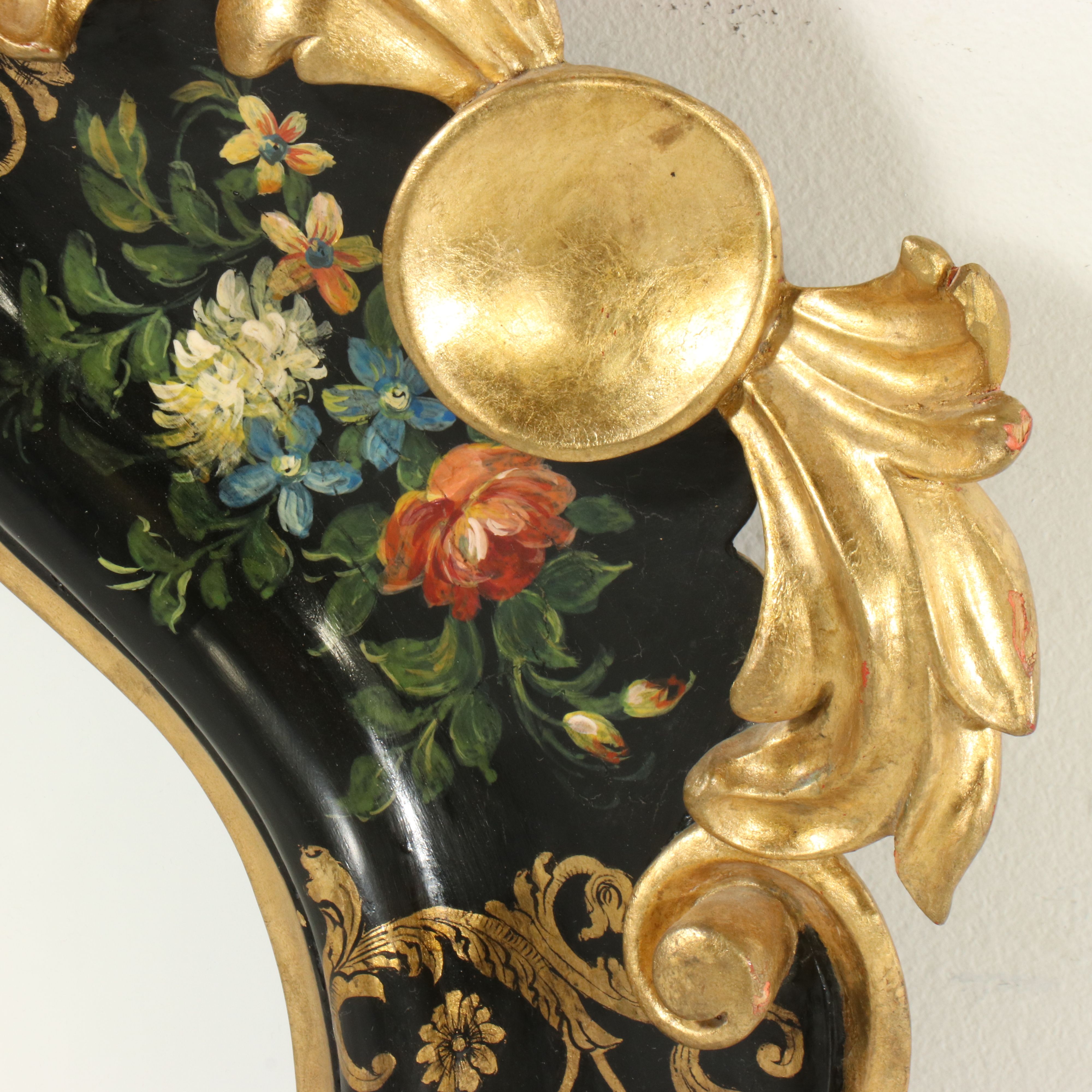 Chinoiserie Style Ornate Wall Mirror, Late 20th Century