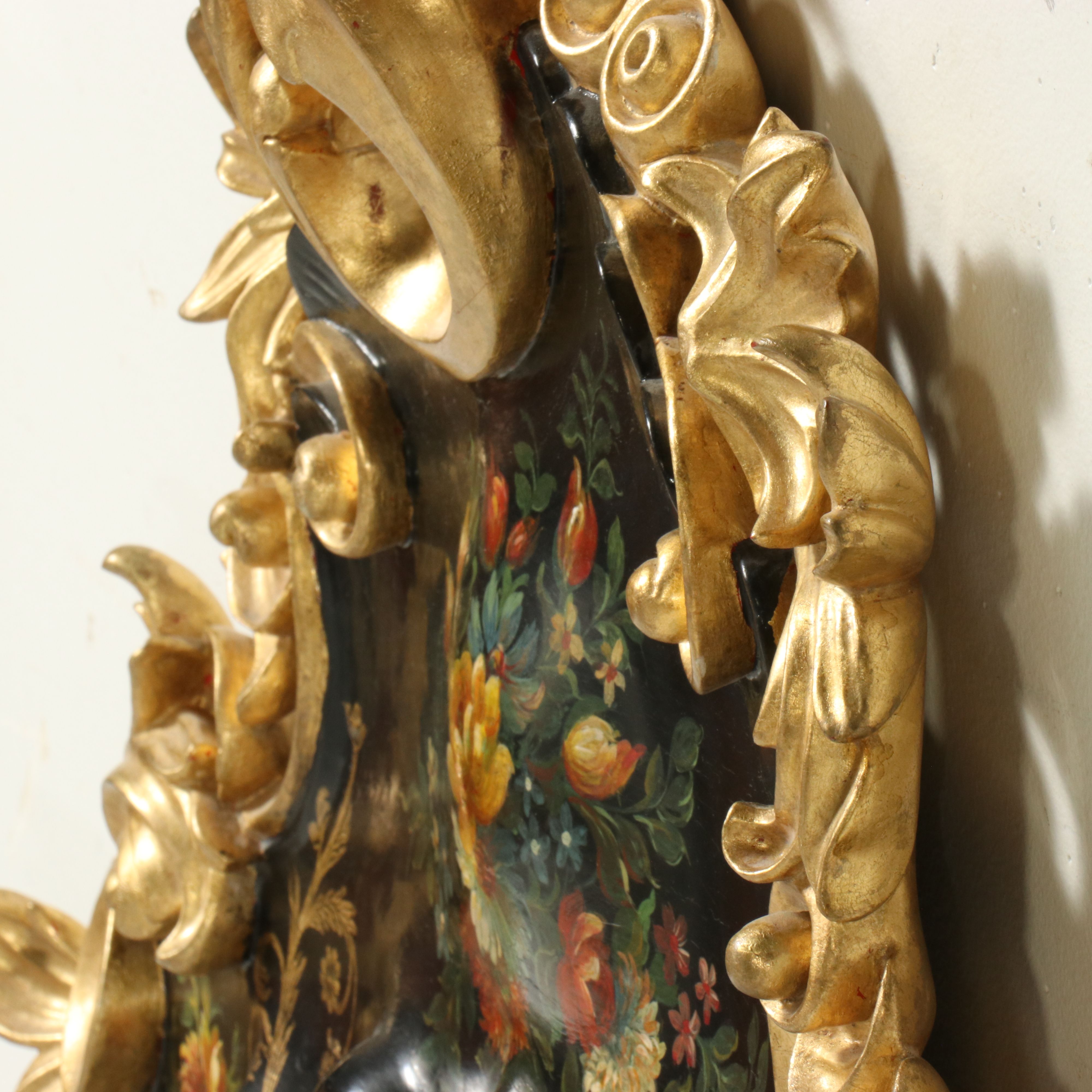 Chinoiserie Style Ornate Wall Mirror, Late 20th Century