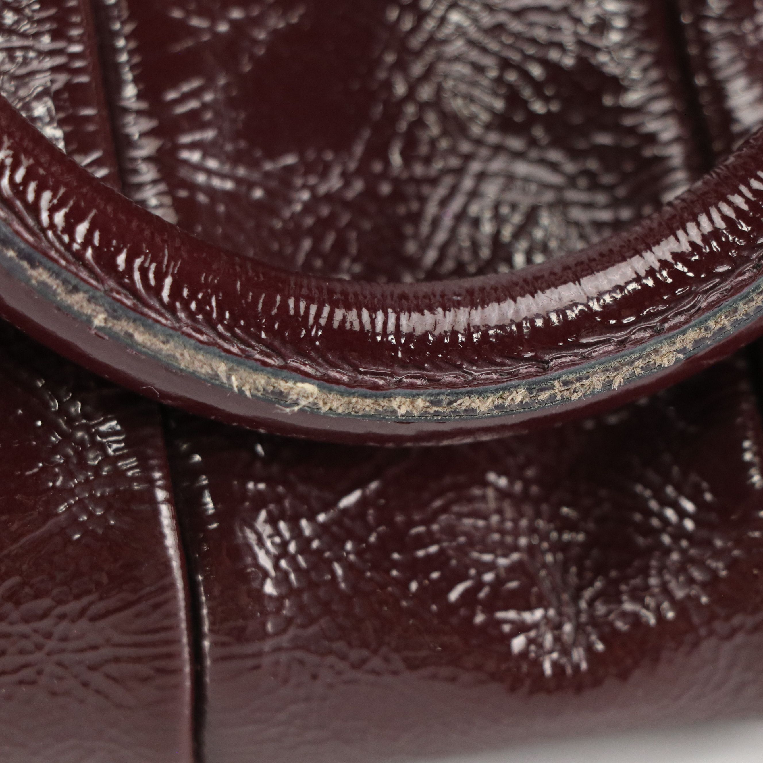 Yves Saint Laurent Easy Y Tote Bag in Burgundy Crinkled Patent Leather