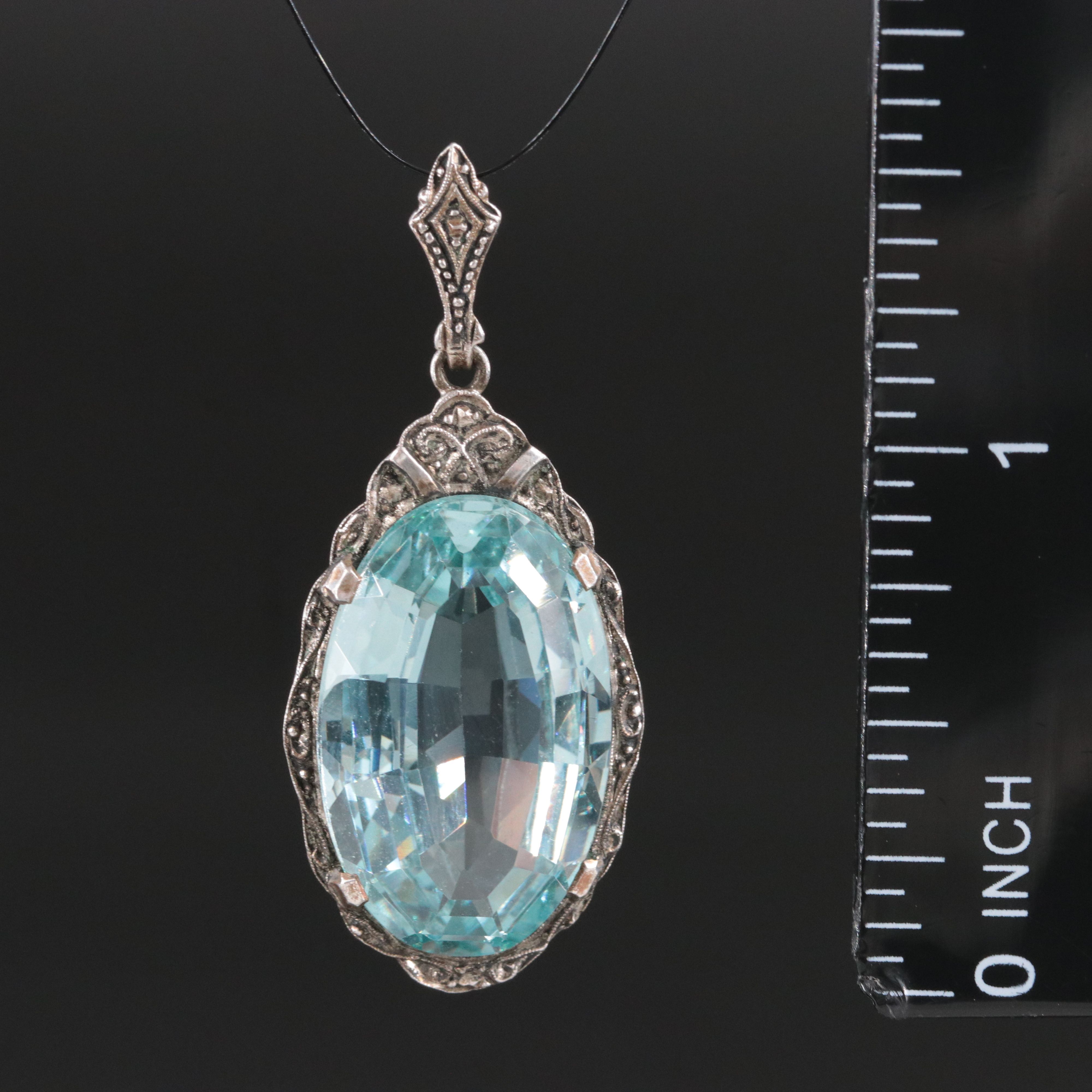 Art Deco 835 Silver Spinel Pendant