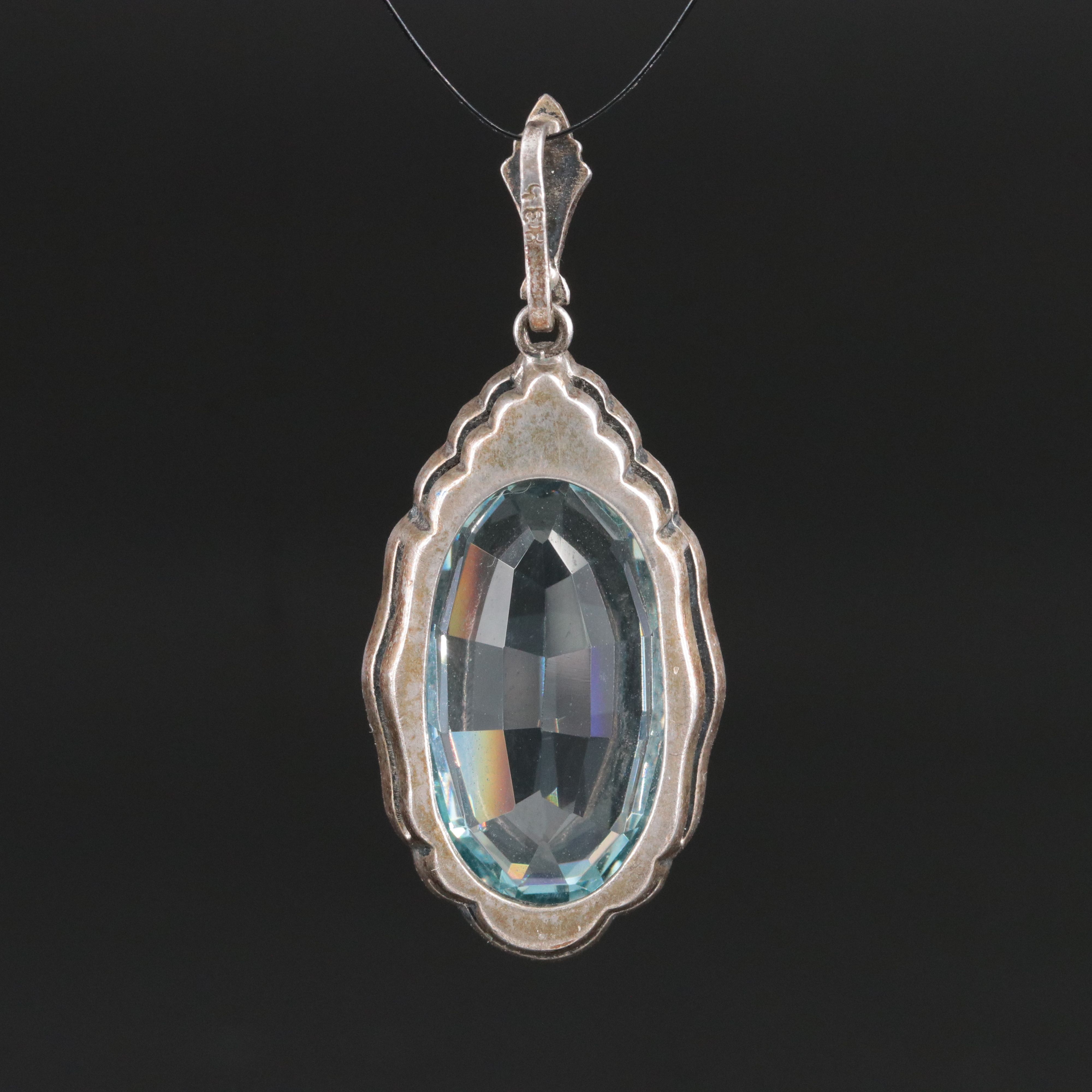 Art Deco 835 Silver Spinel Pendant