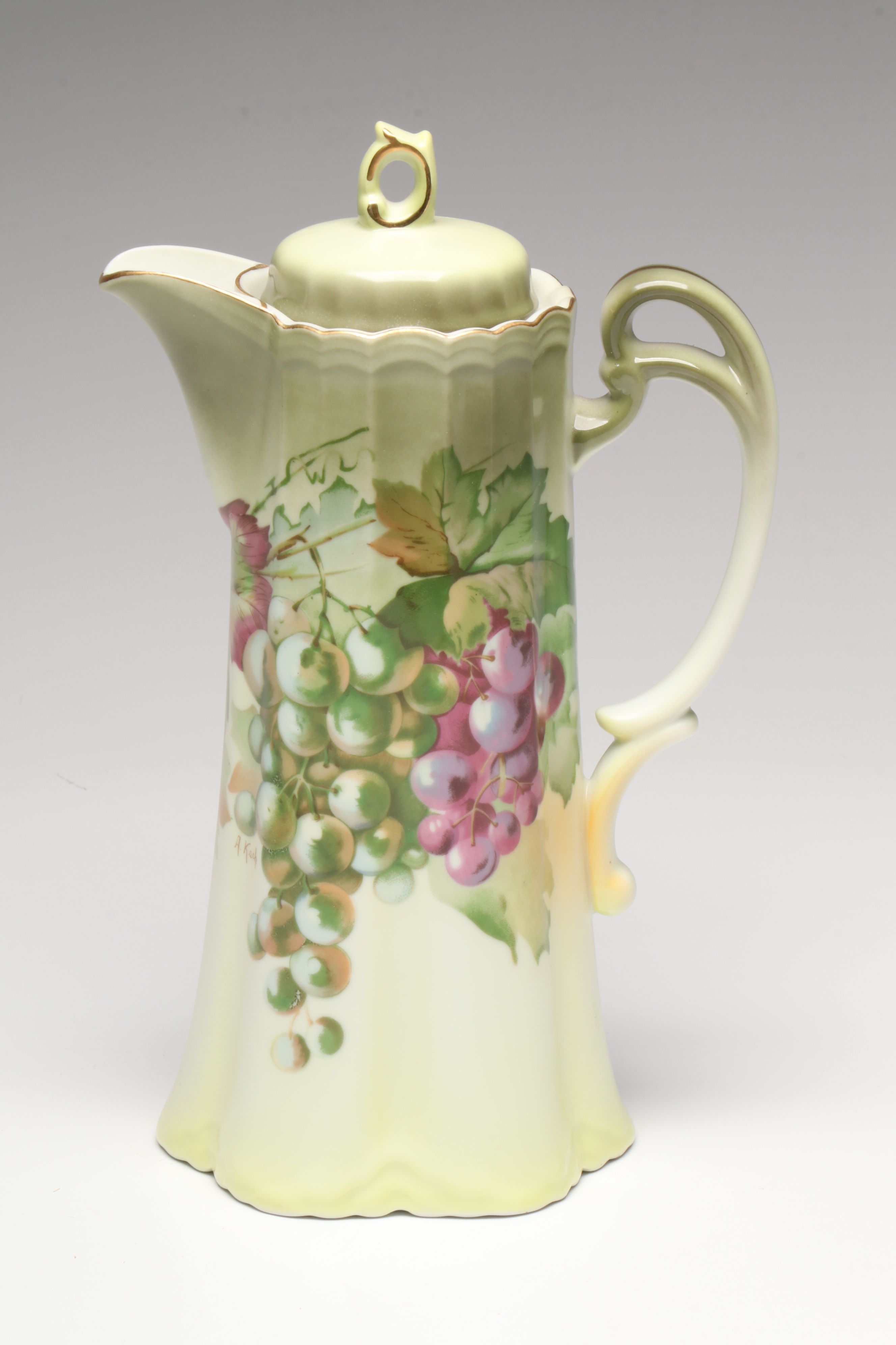 Bavarian Porcelain Chocolate Set and Japanese Bowl, Late 19th/Early 20th C.