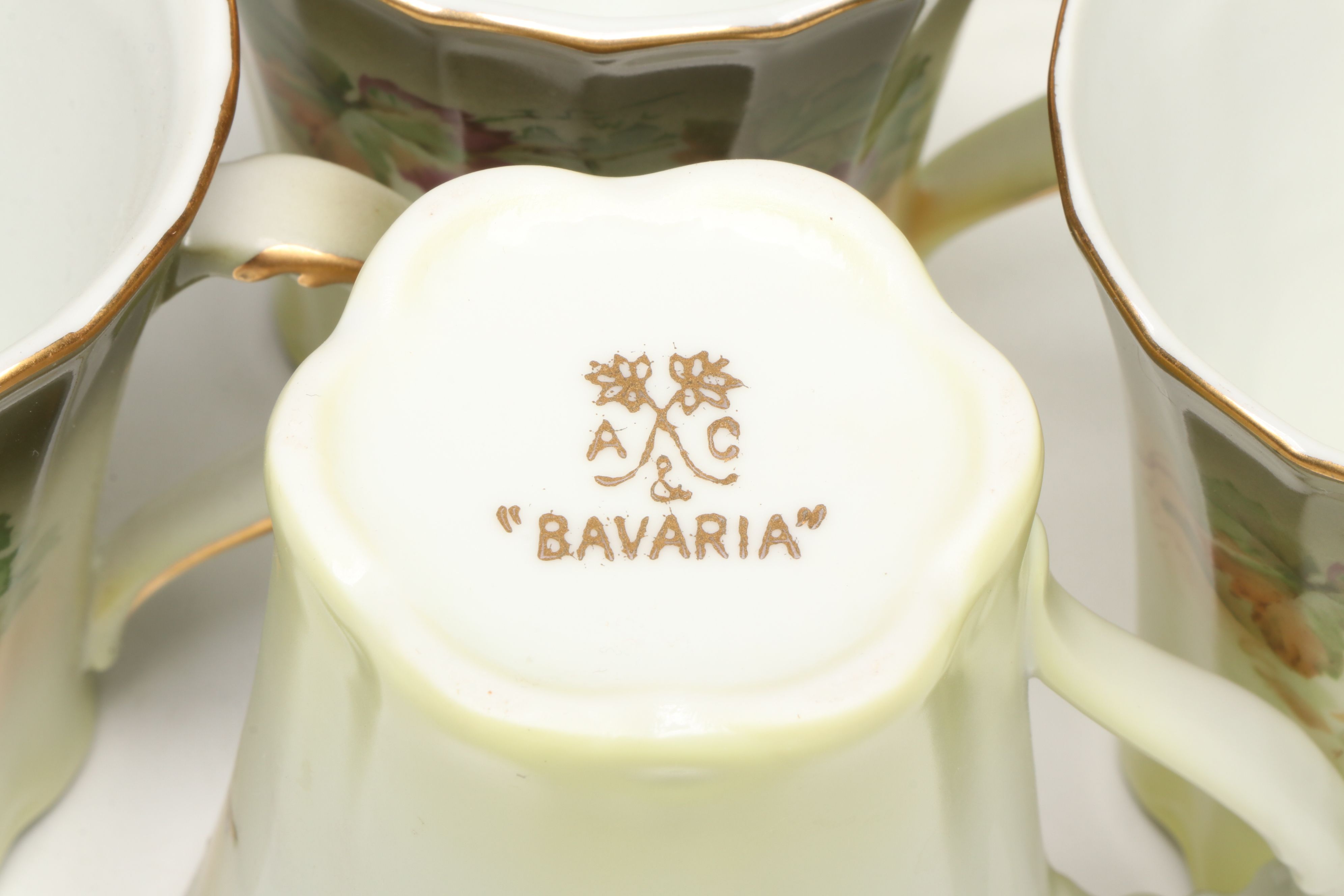 Bavarian Porcelain Chocolate Set and Japanese Bowl, Late 19th/Early 20th C.