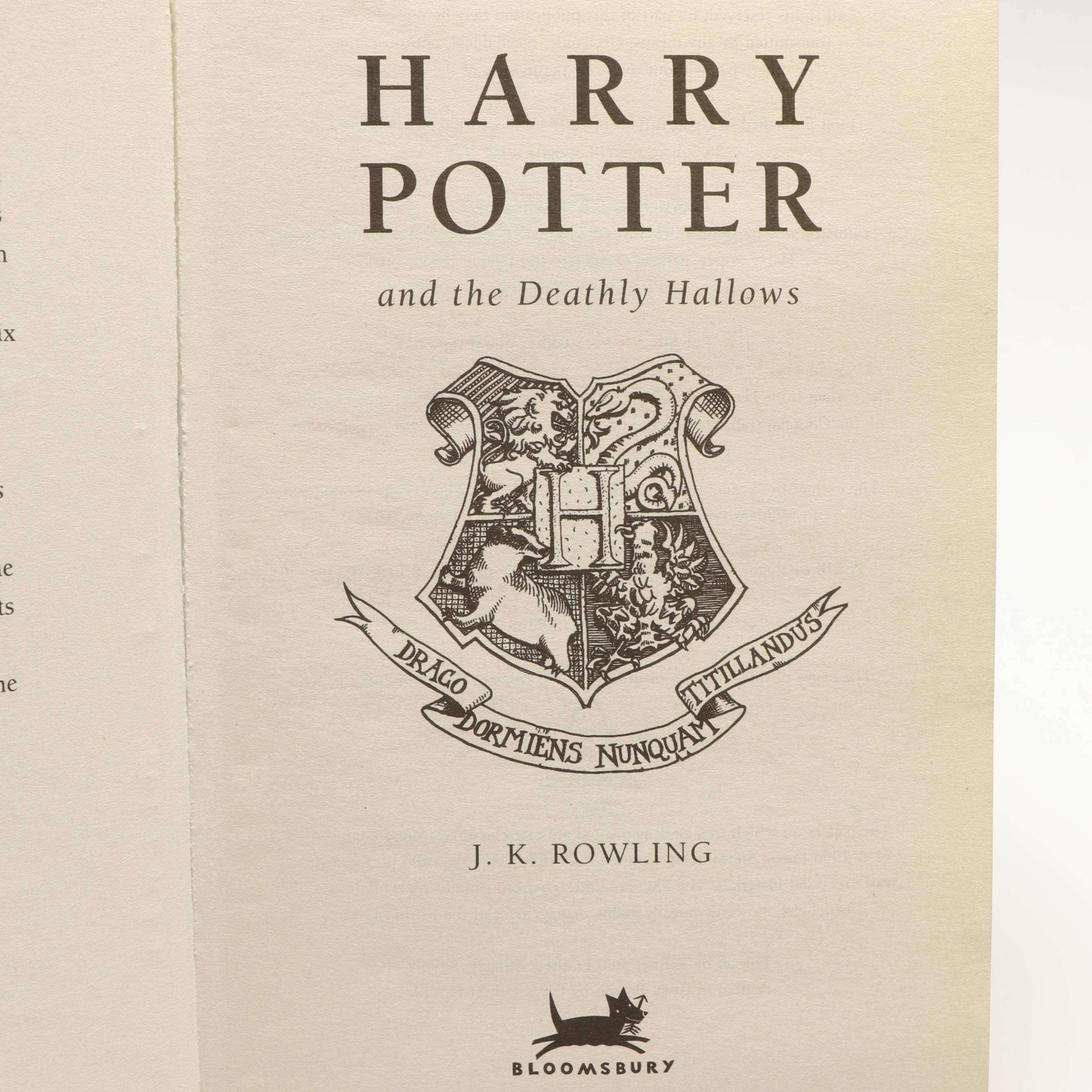 First UK Edition "Harry Potter and the Deathly Hallows" by J. K. Rowling
