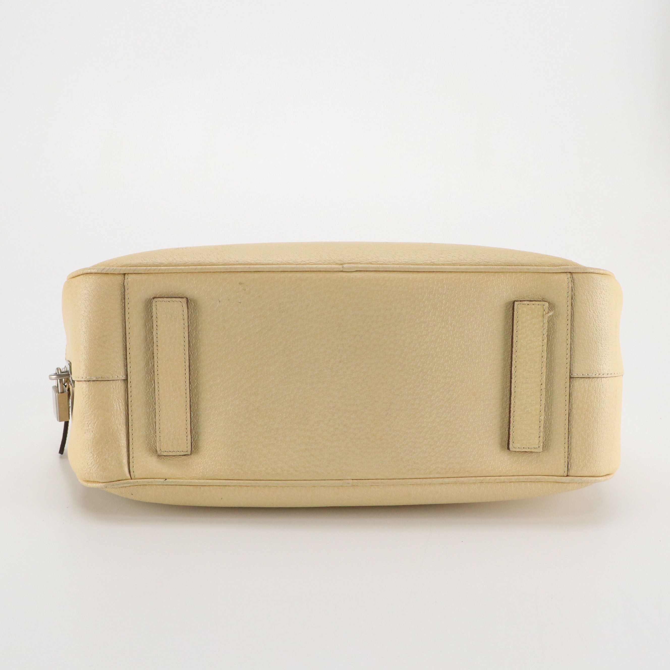 Prada Bowler Shoulder Bag in Vanilla Grained Leather
