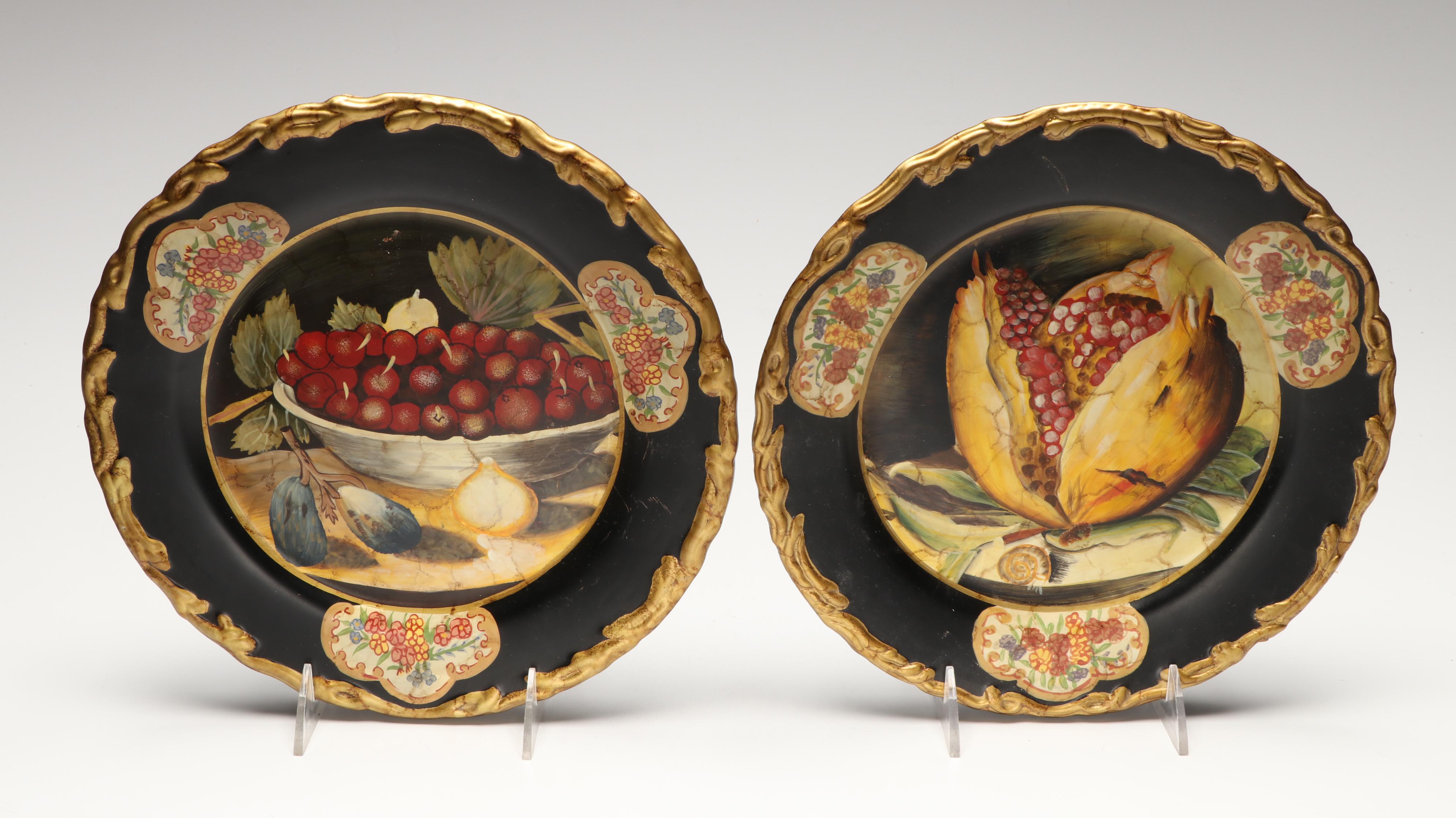 Raymond Waites Ceramic Decorative Footed Bowl and Plates