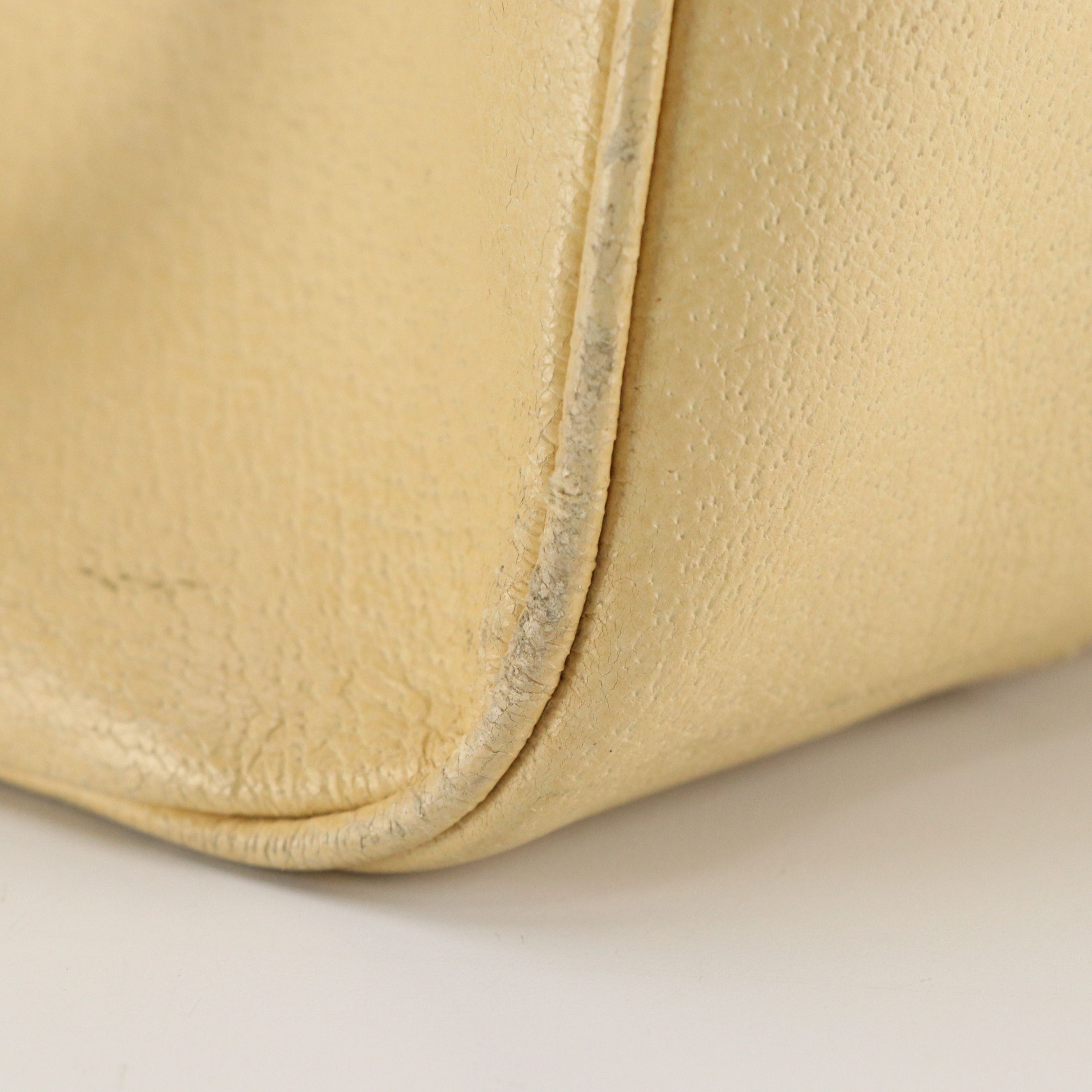 Prada Bowler Shoulder Bag in Vanilla Grained Leather