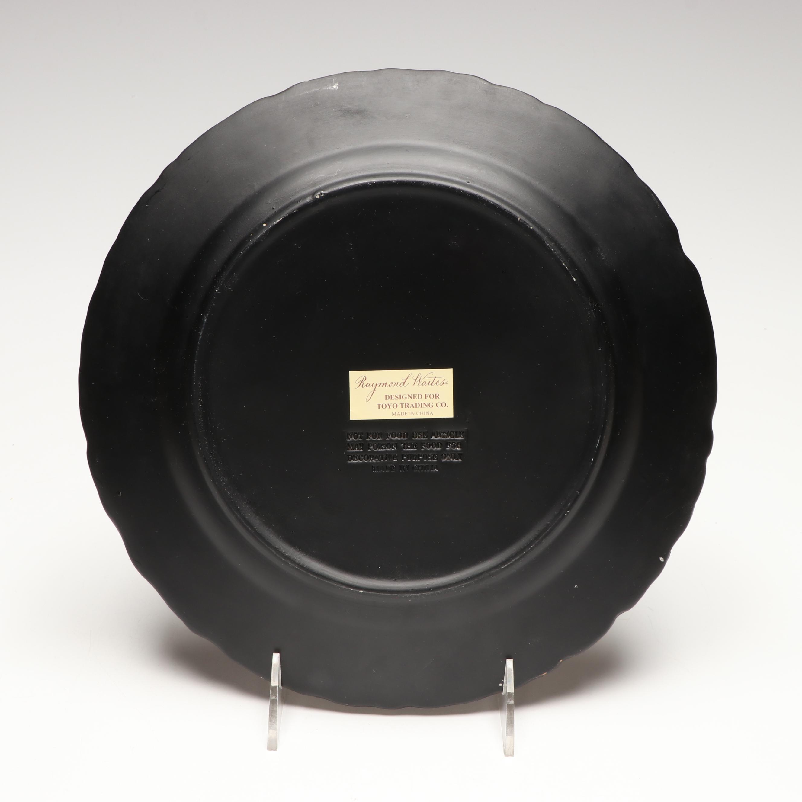 Raymond Waites Ceramic Decorative Footed Bowl and Plates