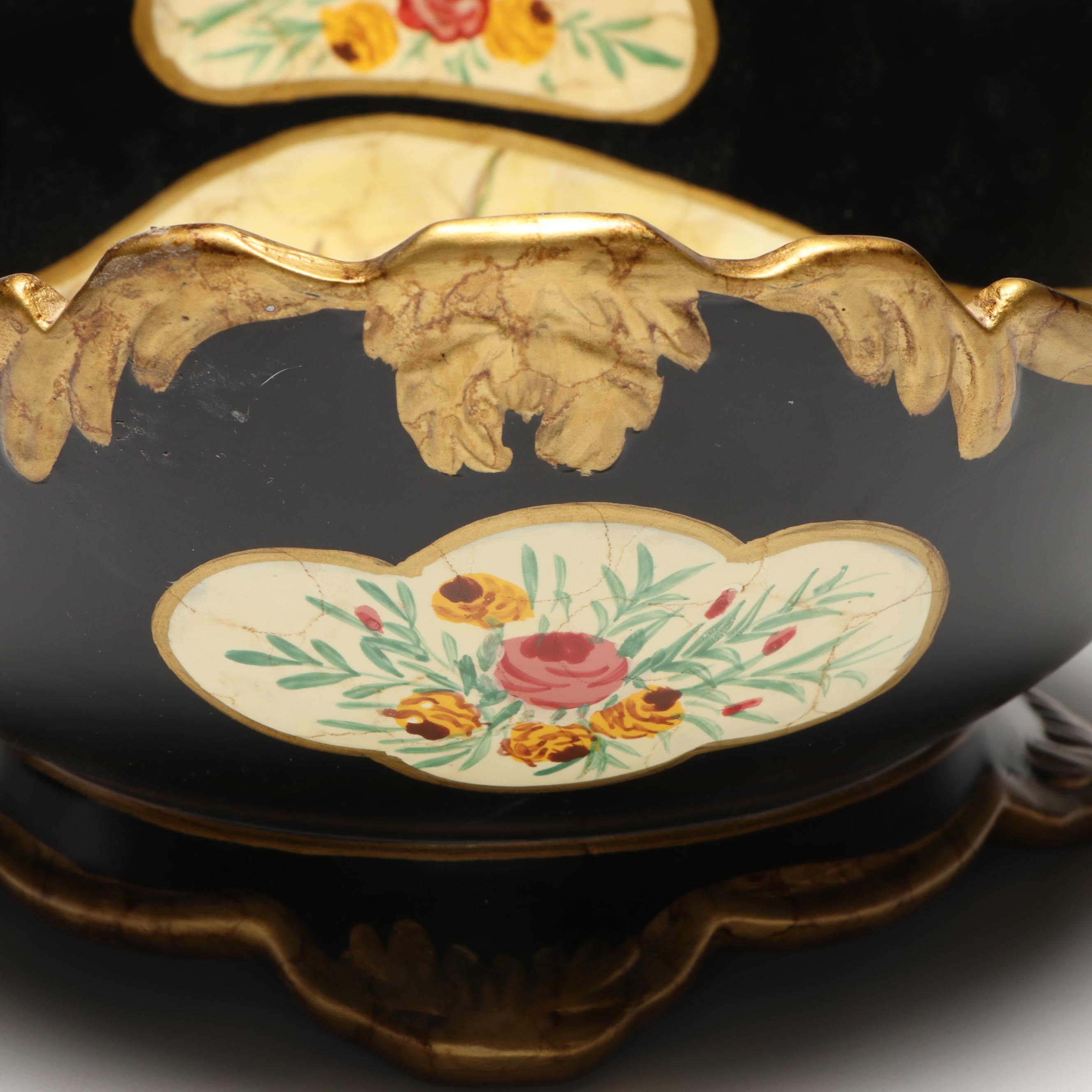 Raymond Waites Ceramic Decorative Footed Bowl and Plates