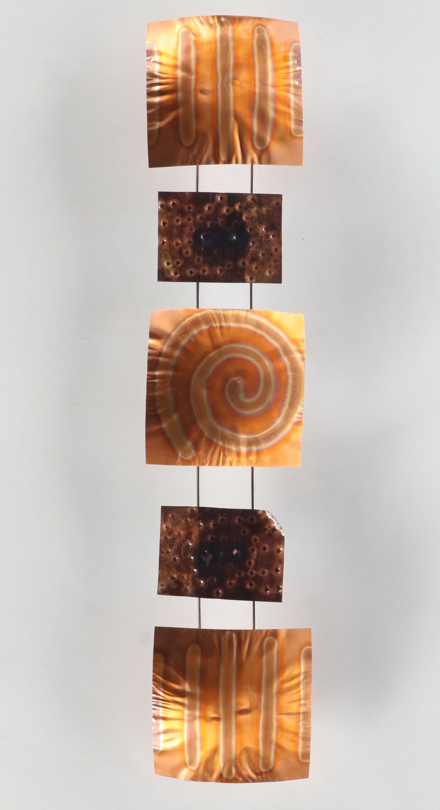 Geometric Hammered Metal Wall Hanging