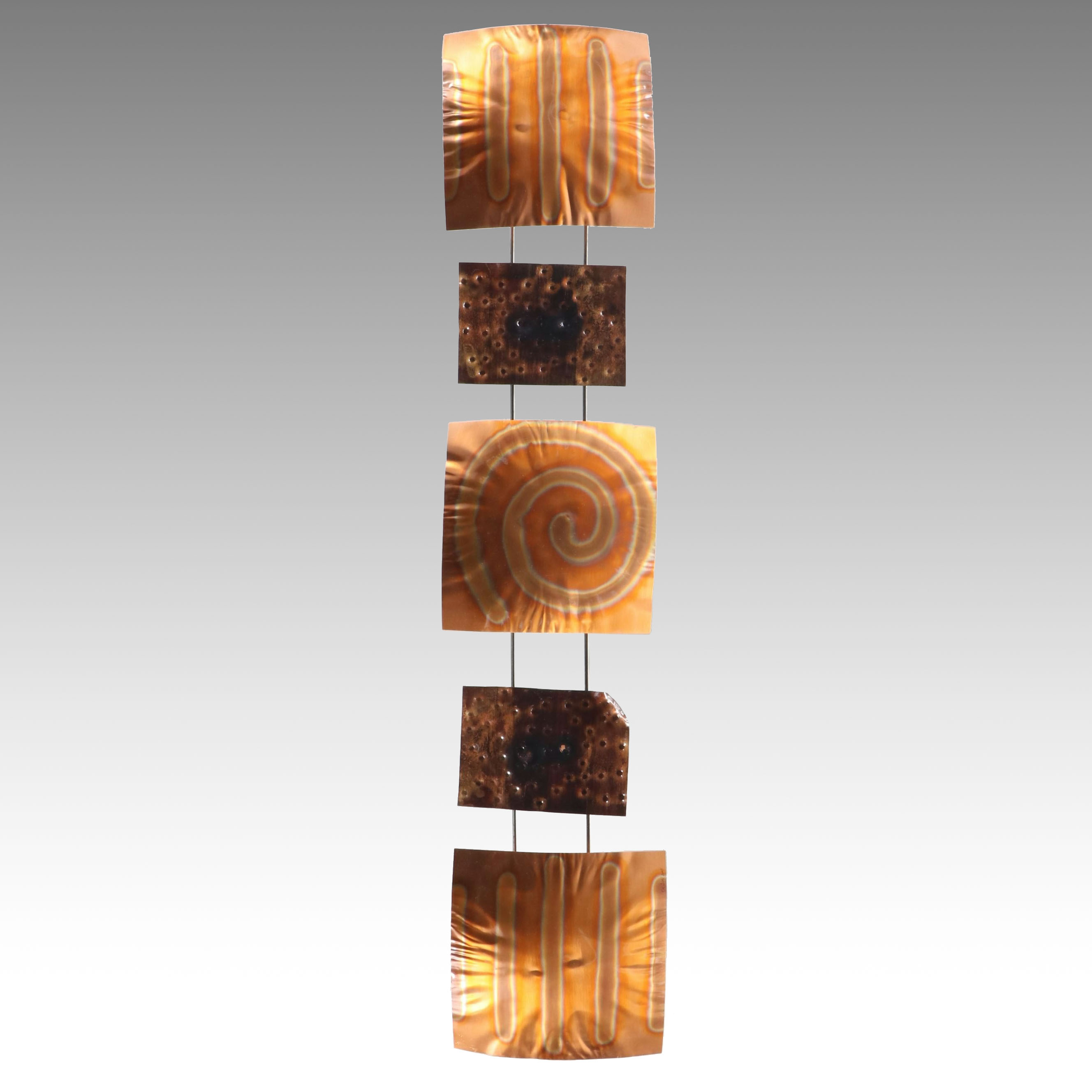 Geometric Hammered Metal Wall Hanging