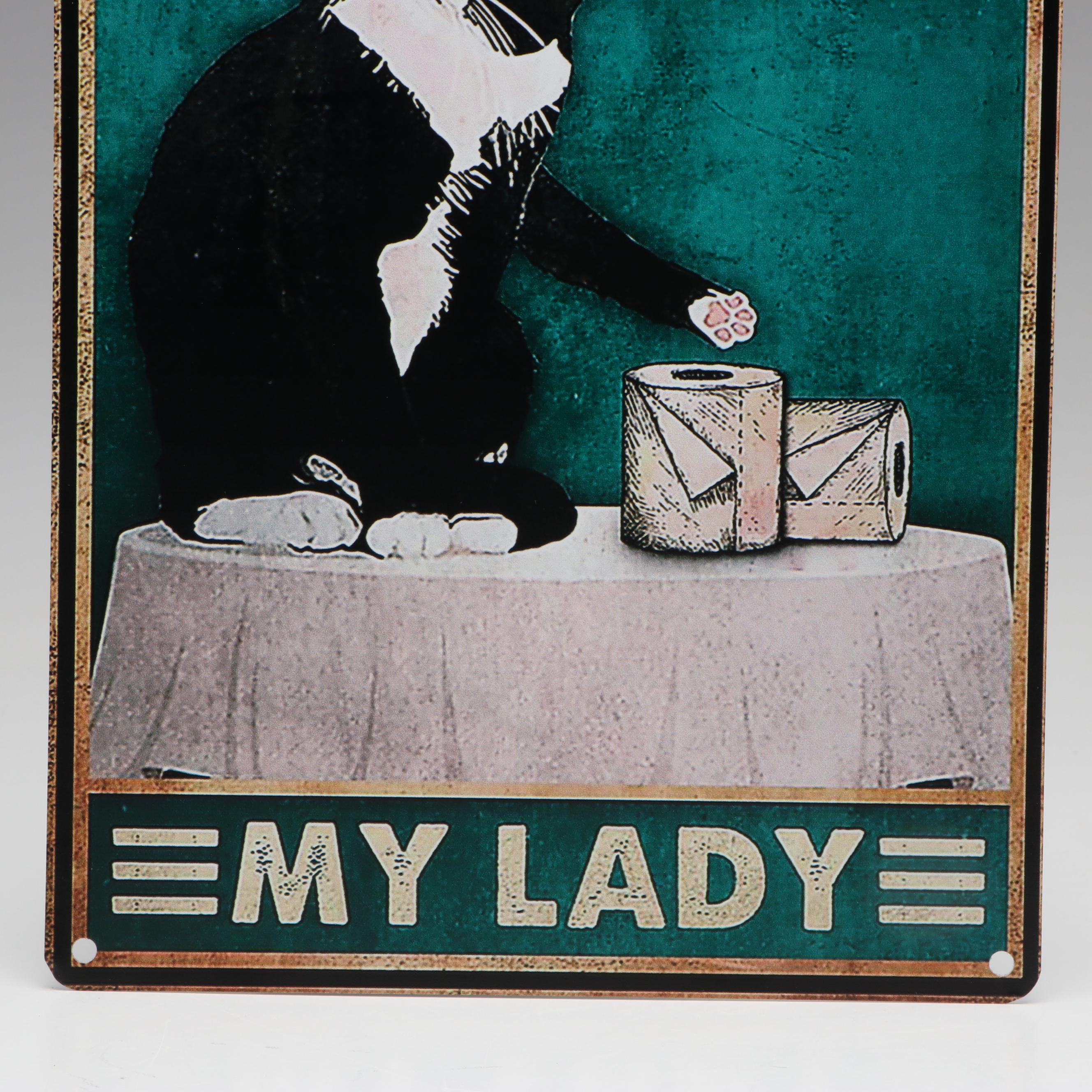 Giclée of Cheeky Black Cat "Your Butt Napkins, My Lady"