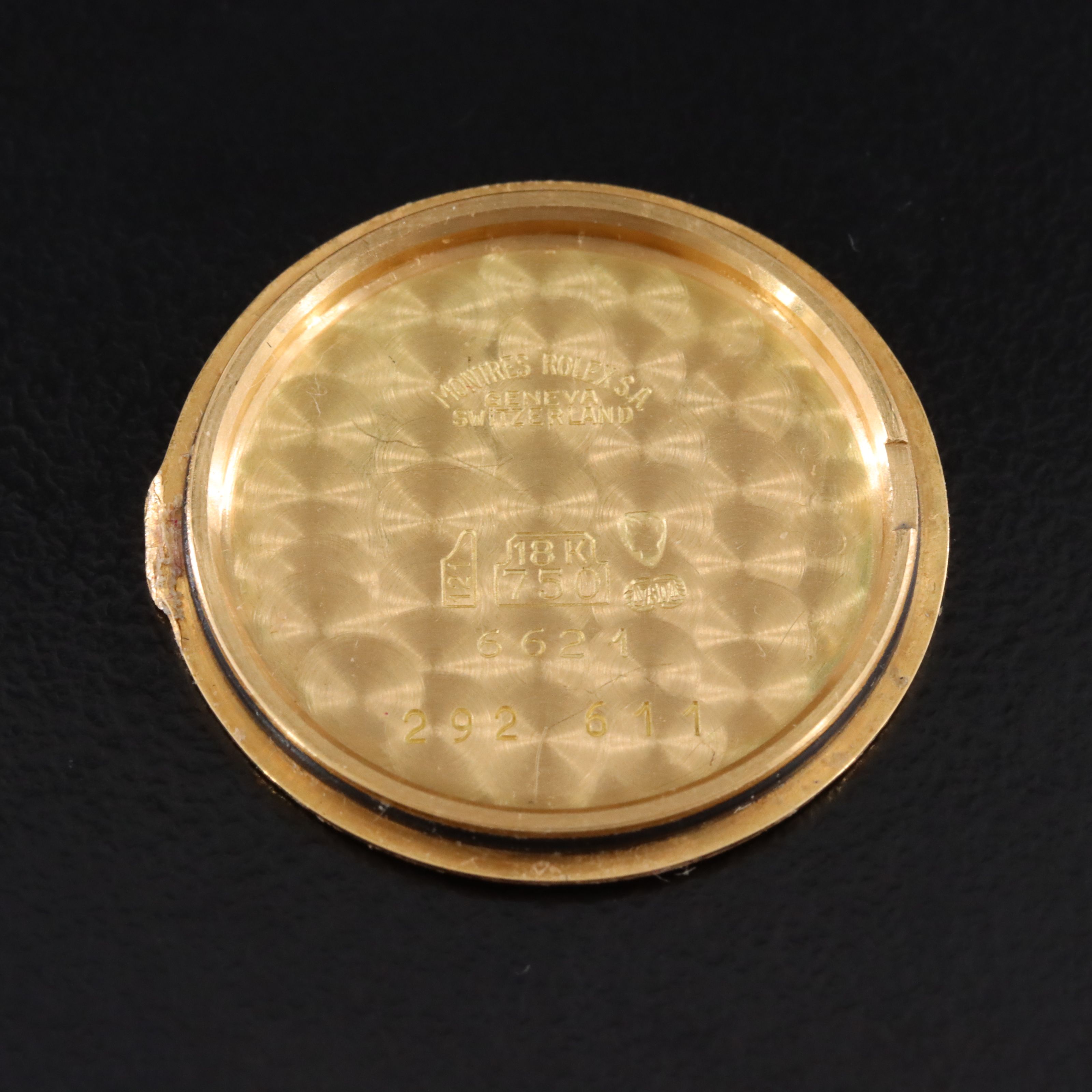 18K Rolex Cellini Factory Diamond Dial Quartz Watch