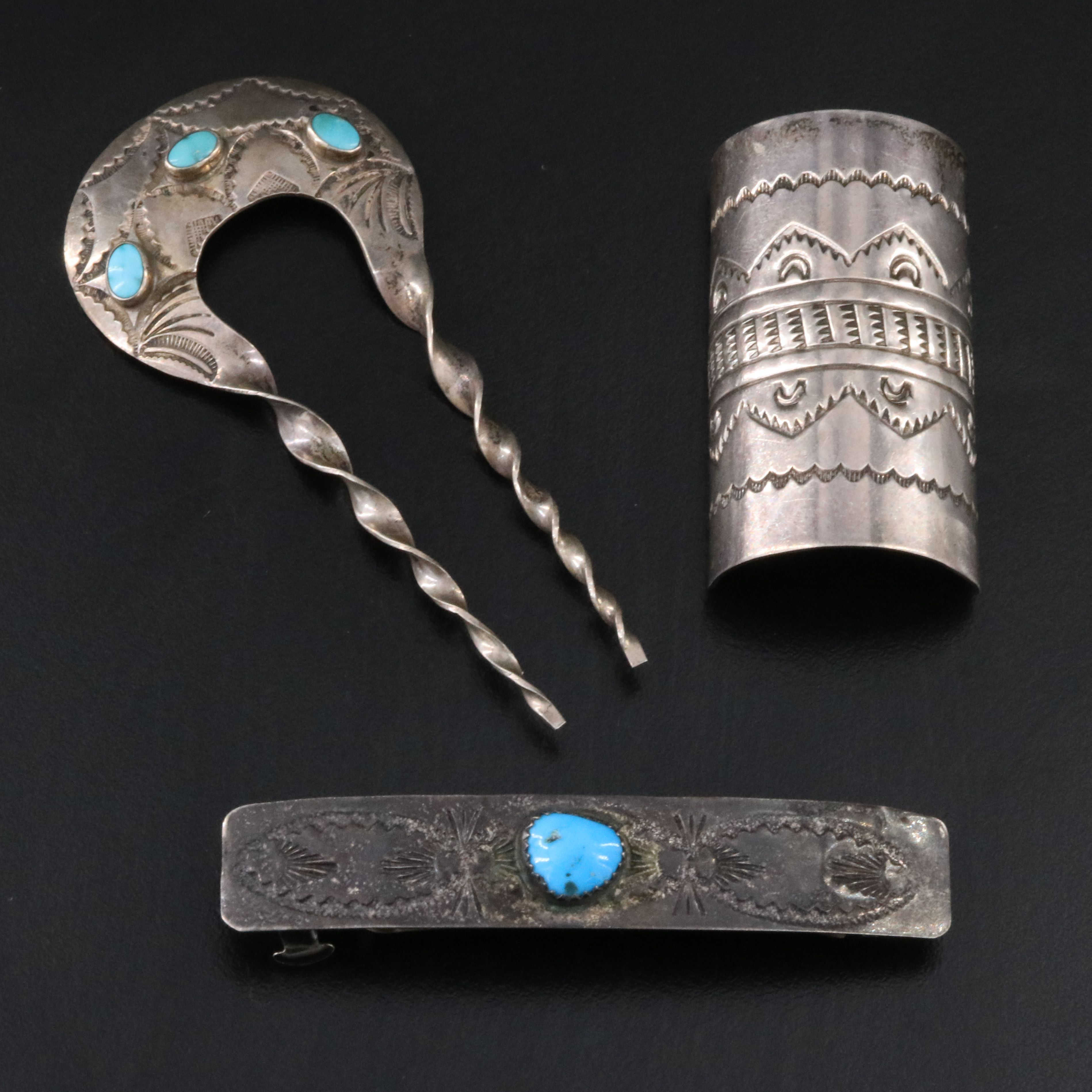 Southwestern Sterling Turquoise Hair Accessories ft. B. Soce Navajo Diné
