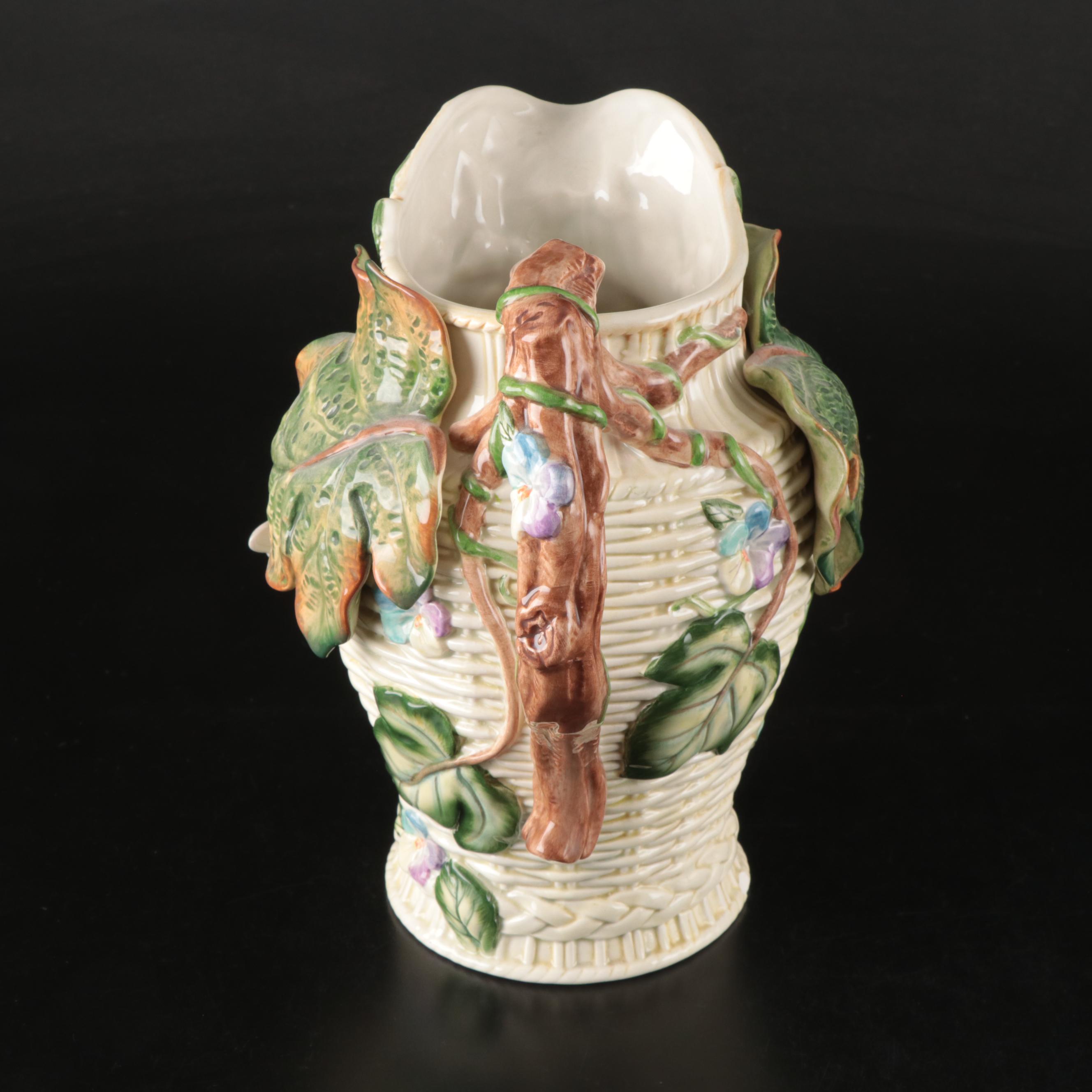 Fitz & Floyd "Fleur de Provence" Lidded Jars with Creamer and Sugar, Pitcher