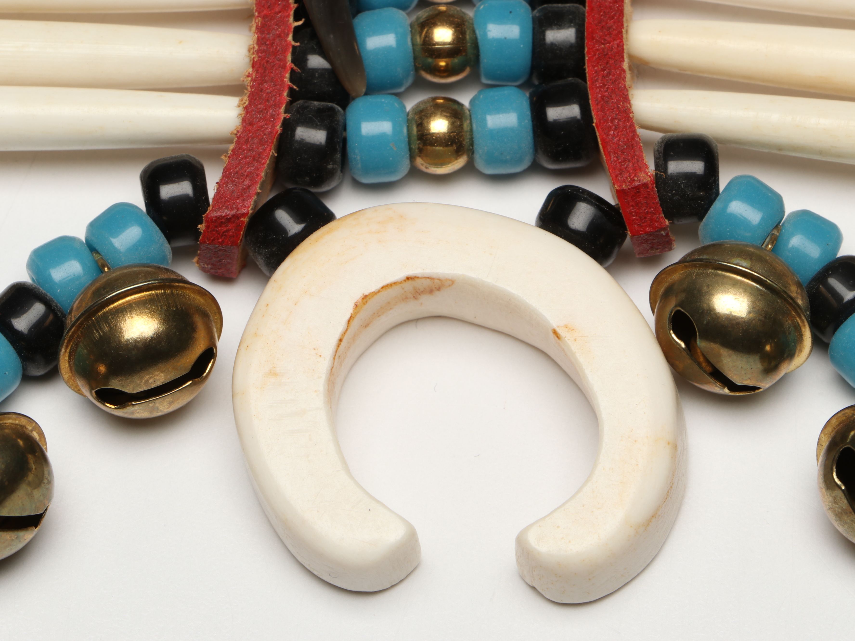 Native American Plains Style Hairpipe Breastplate with Metal Jingles