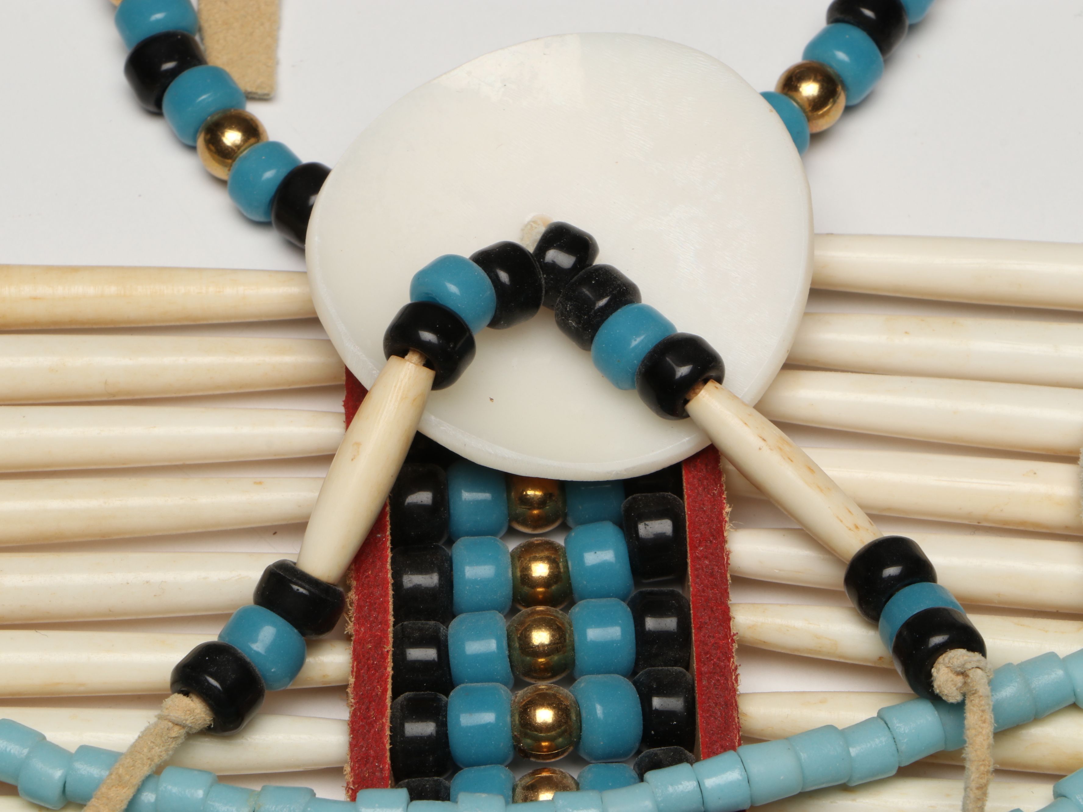 Native American Plains Style Hairpipe Breastplate with Metal Jingles