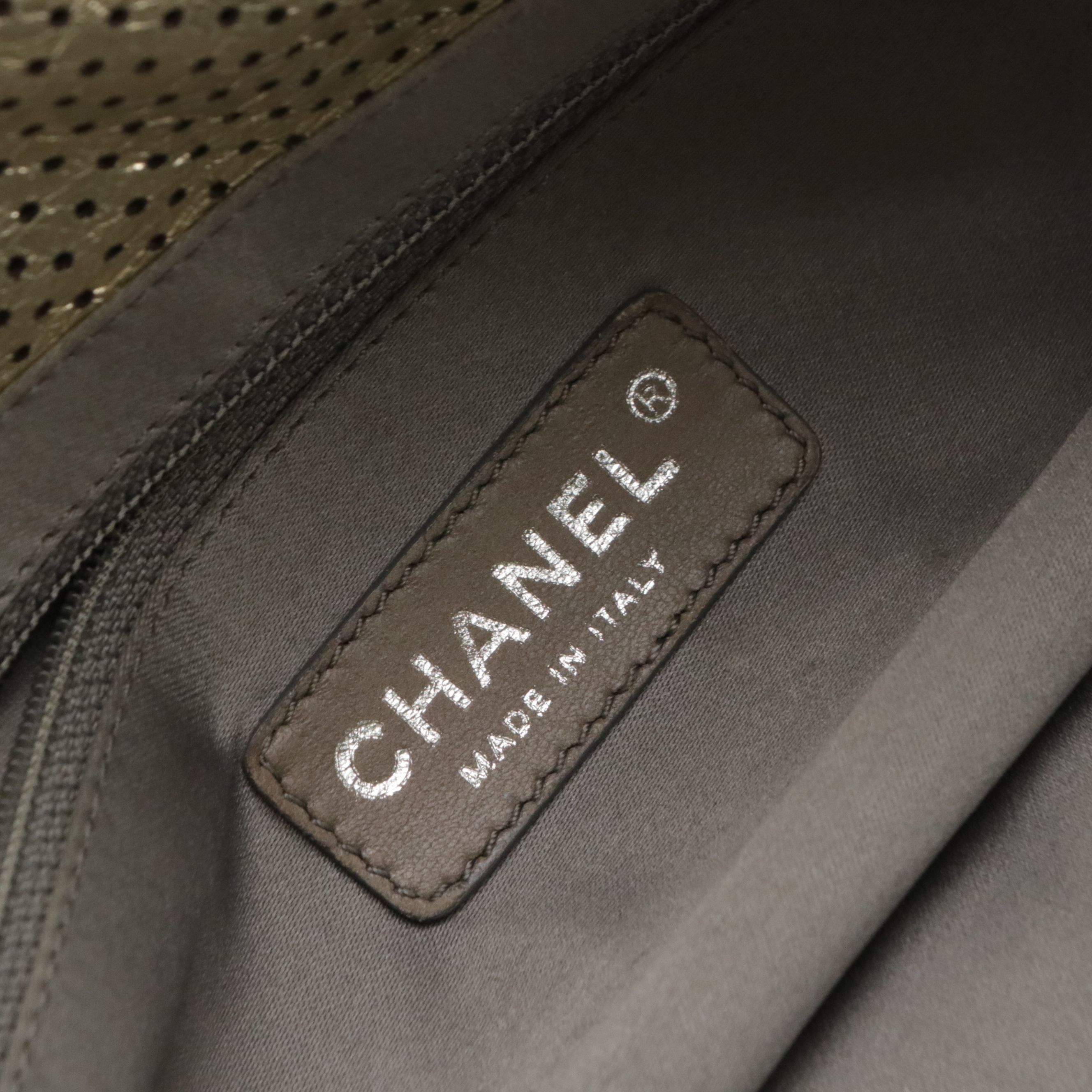 Chanel 2.55 Reissue Bijoux Chain Bag in Metallic Gold Perforated Leather