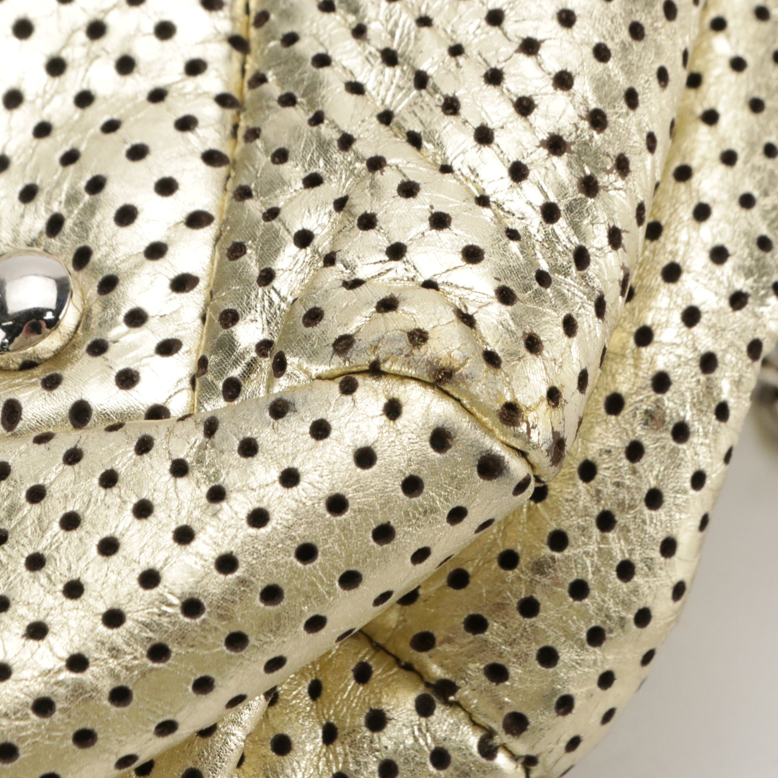 Chanel 2.55 Reissue Bijoux Chain Bag in Metallic Gold Perforated Leather