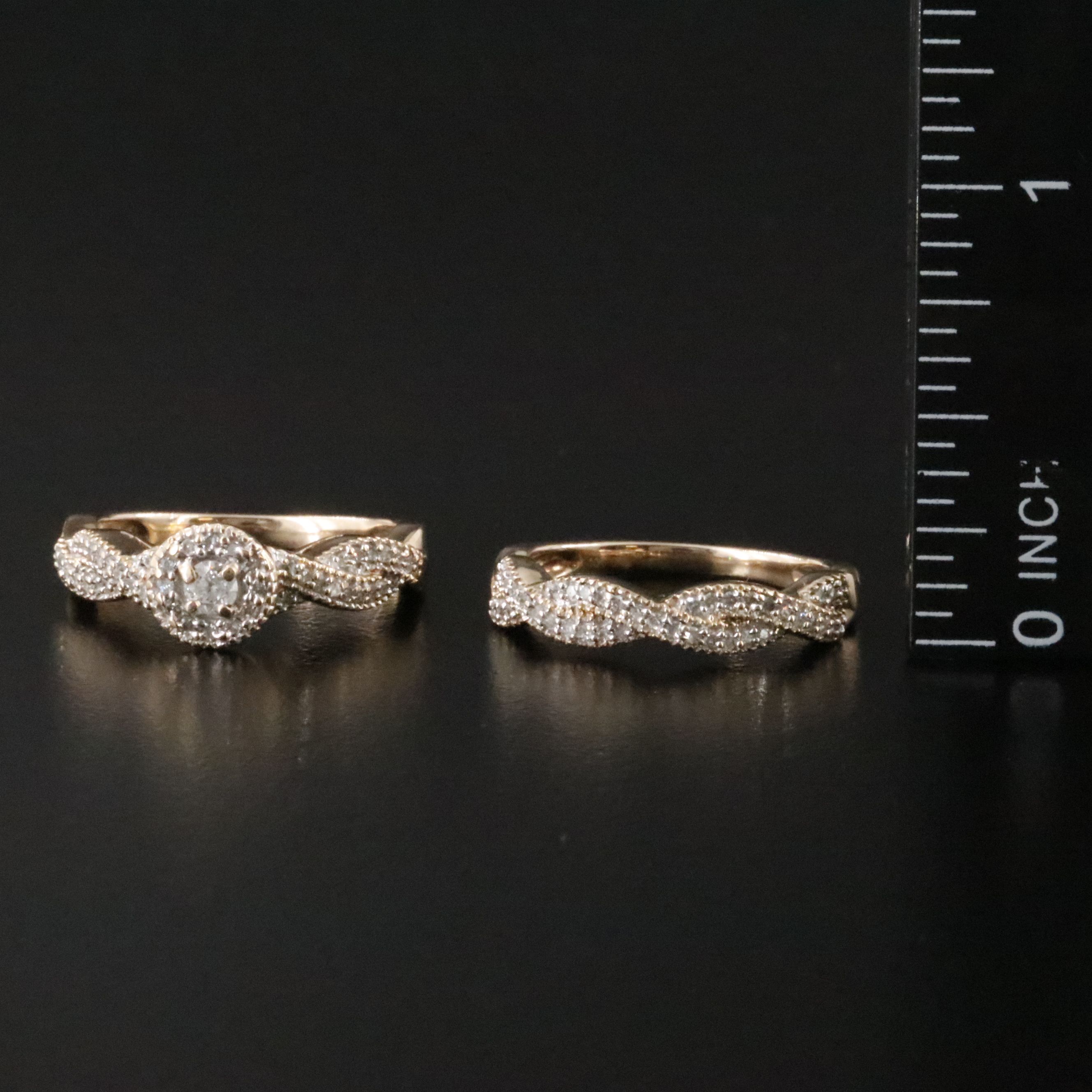 10K 0.52 CTW Diamond Ring Set