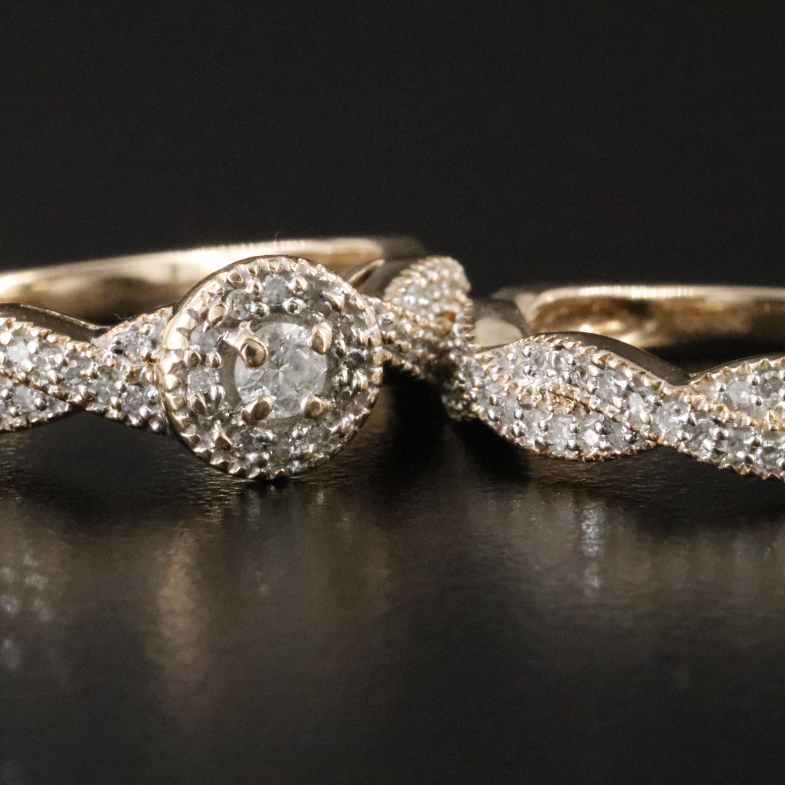 10K 0.52 CTW Diamond Ring Set