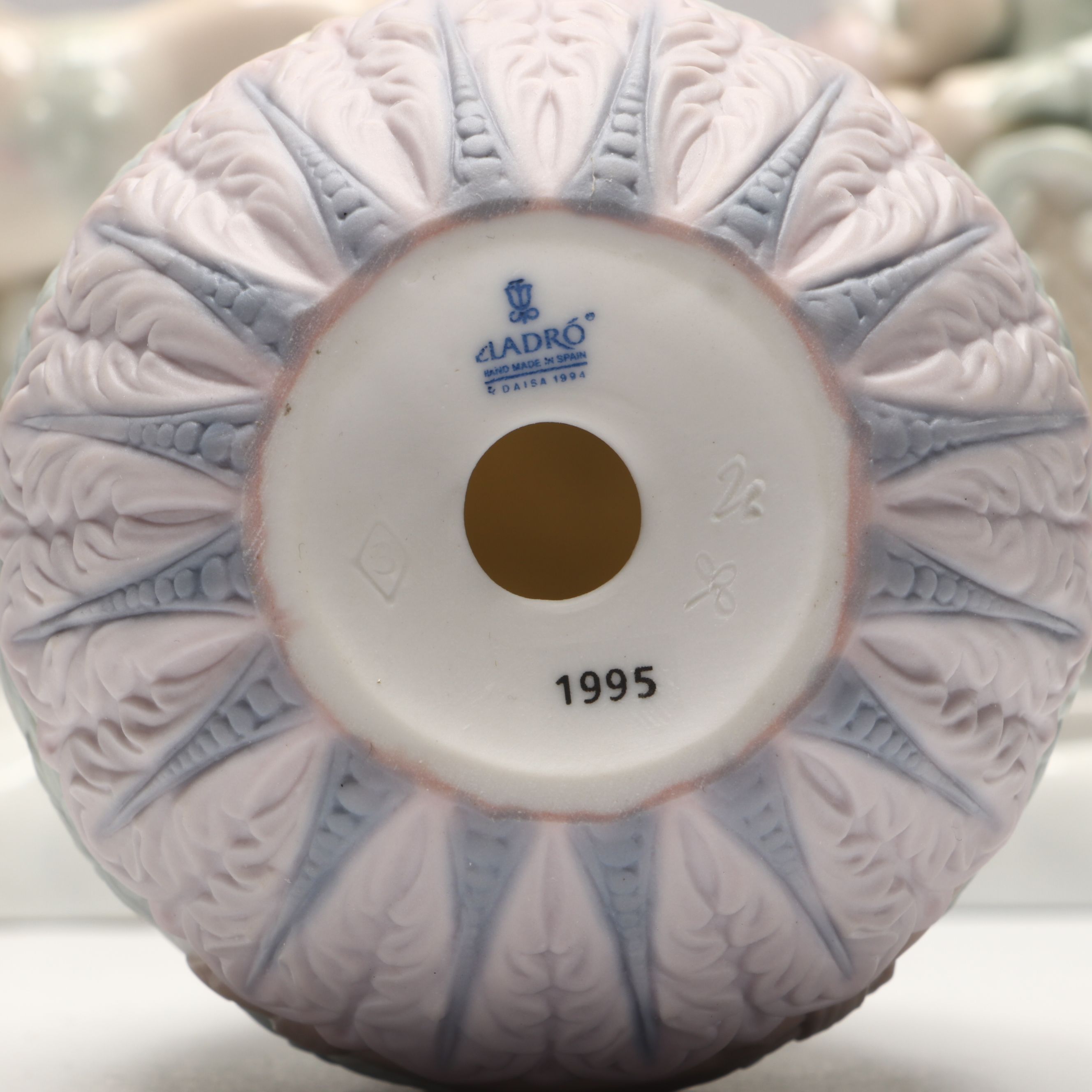 Lenox "Ruby" and Lladró Porcelain Eggs with Russ Santa's Sleigh Figurine