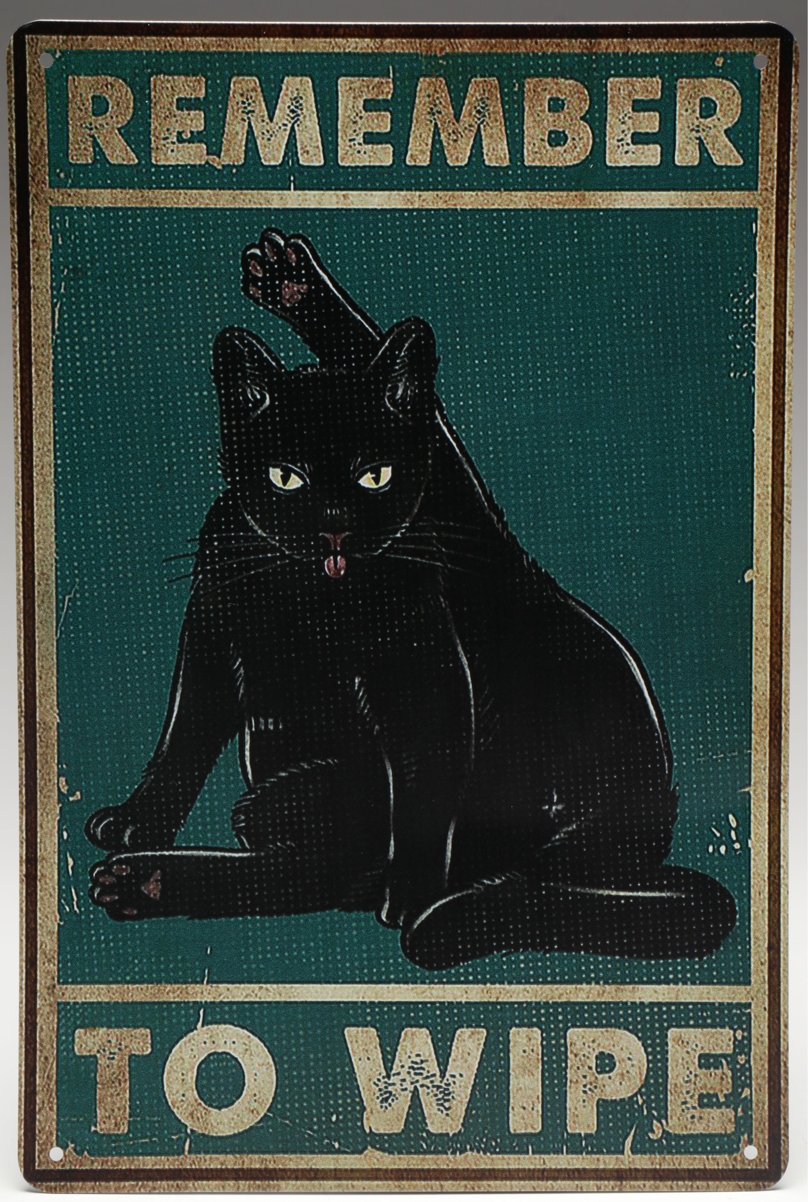 Giclée of Cheeky Black Cat "Remember to Wipe"