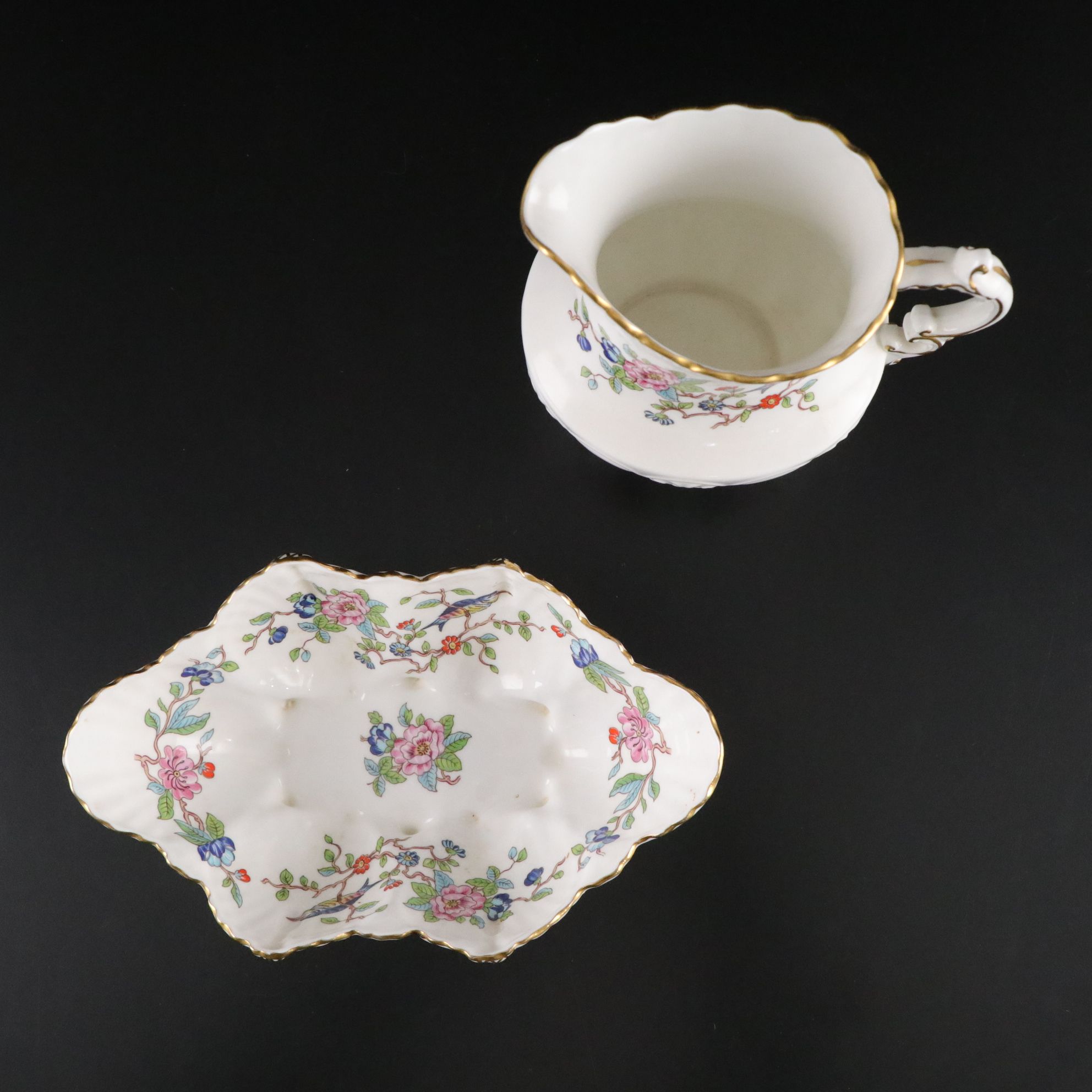 Aynsley "Pembroke" Cake Stand with Noritake and Other Tableware and Decor