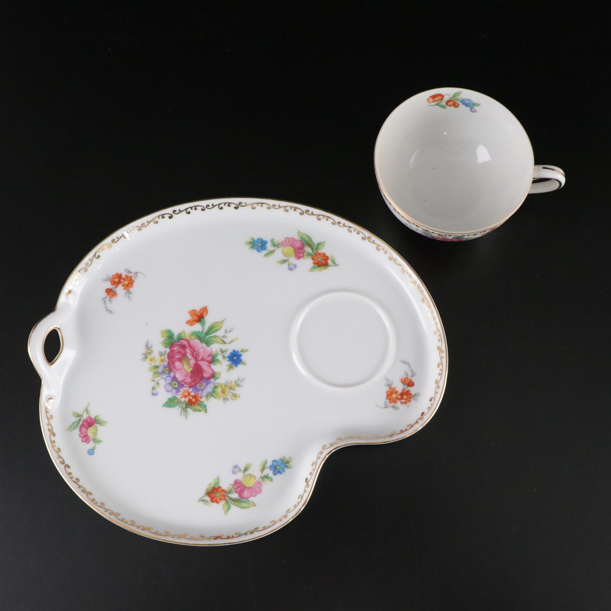 Aynsley "Pembroke" Cake Stand with Noritake and Other Tableware and Decor