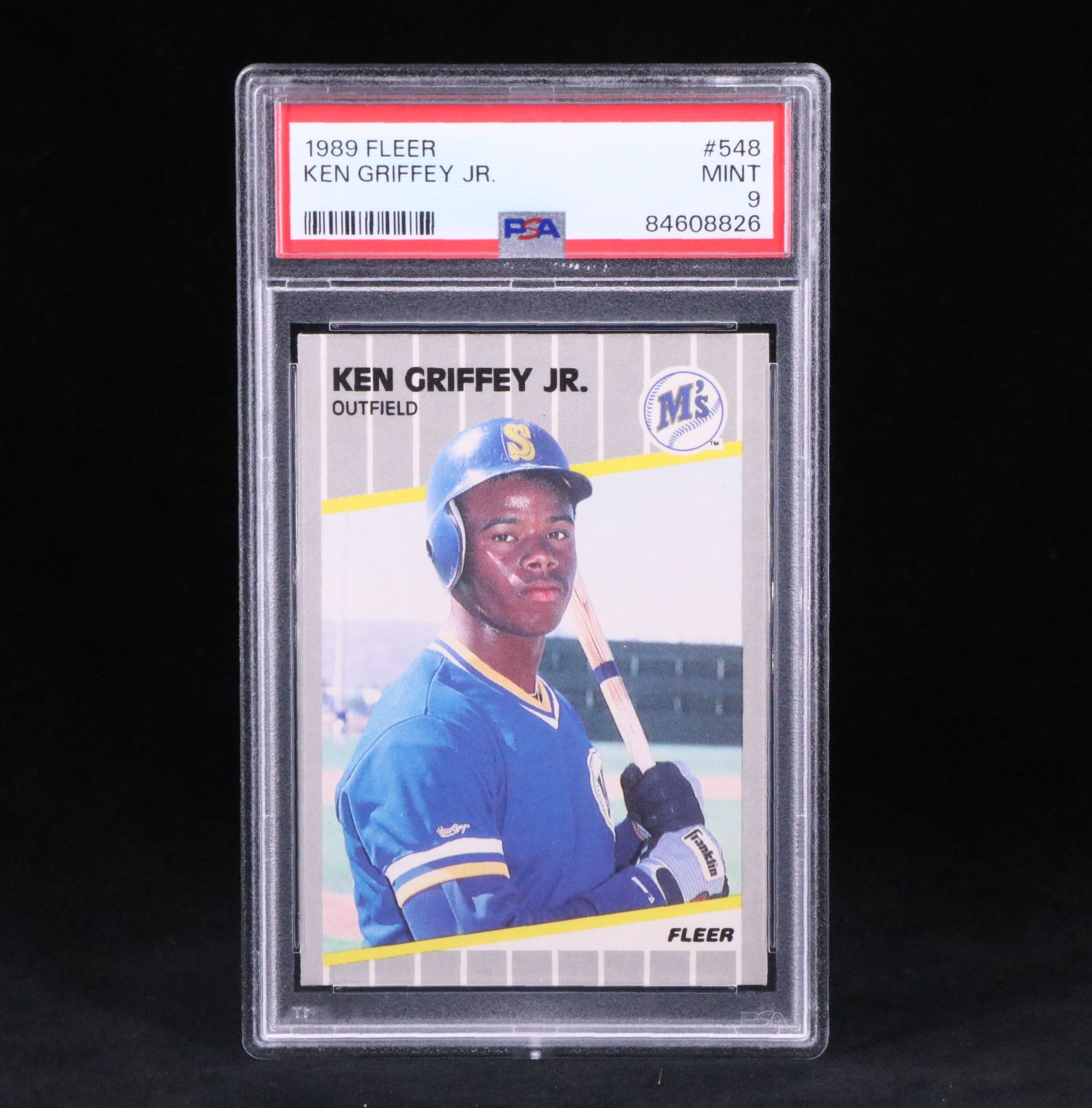 1989 Fleer Ken Griffey Jr. Rookie Baseball Card Graded PSA 9