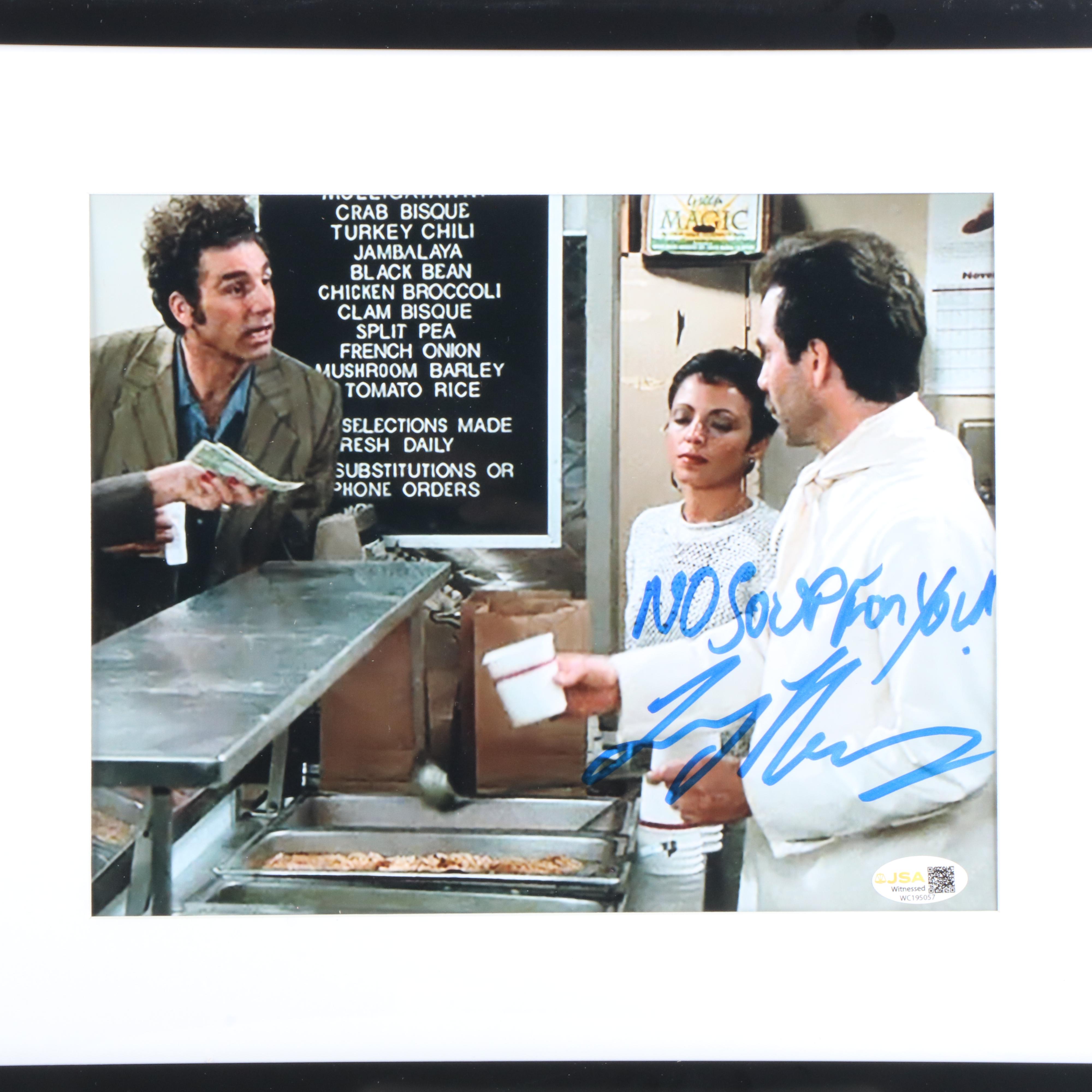 Larry Thomas Signed “No Soup For You!” Seinfeld Print in Matted Frame, JSA