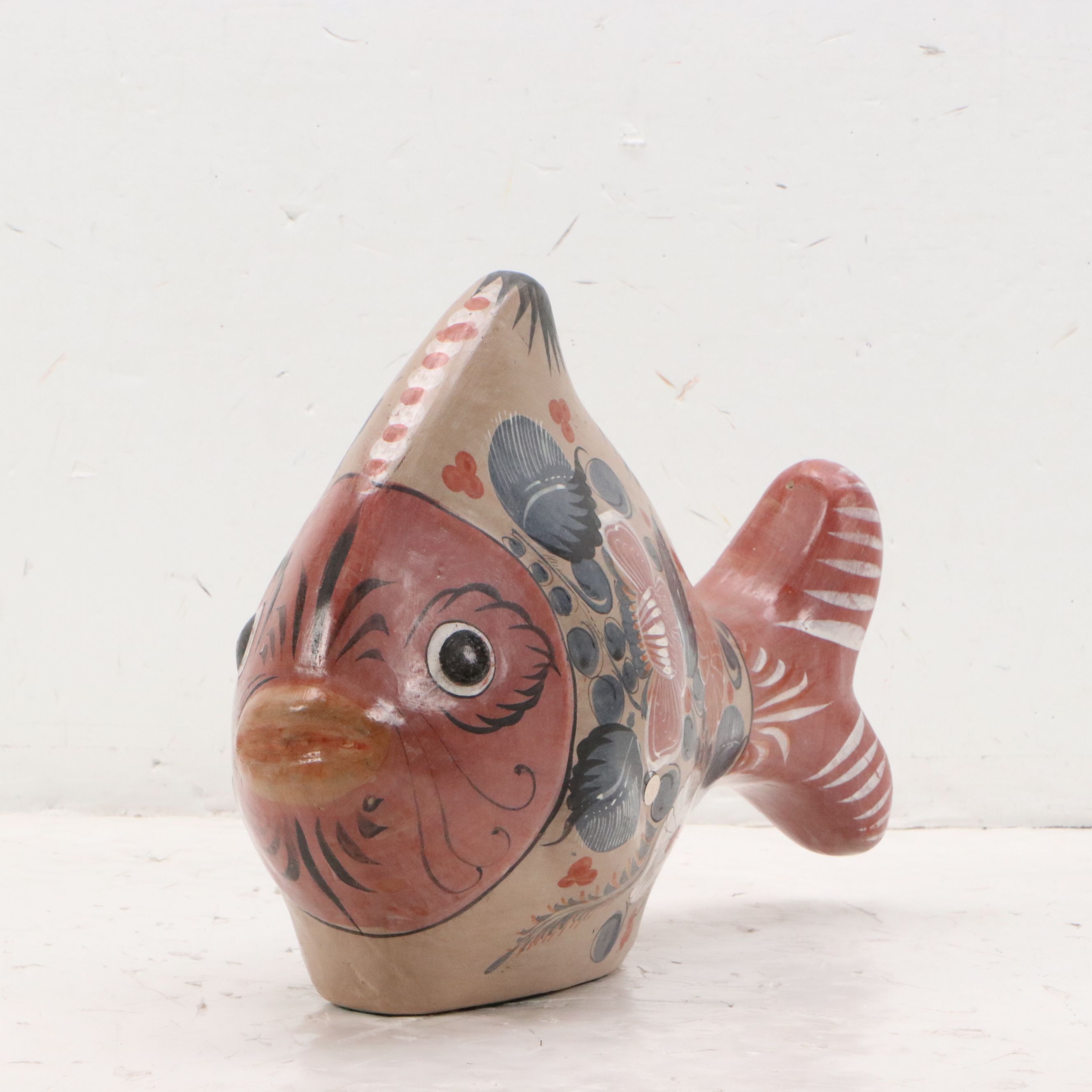 Hand-Painted Tonalá Ceramic Fish, Late 20th Century