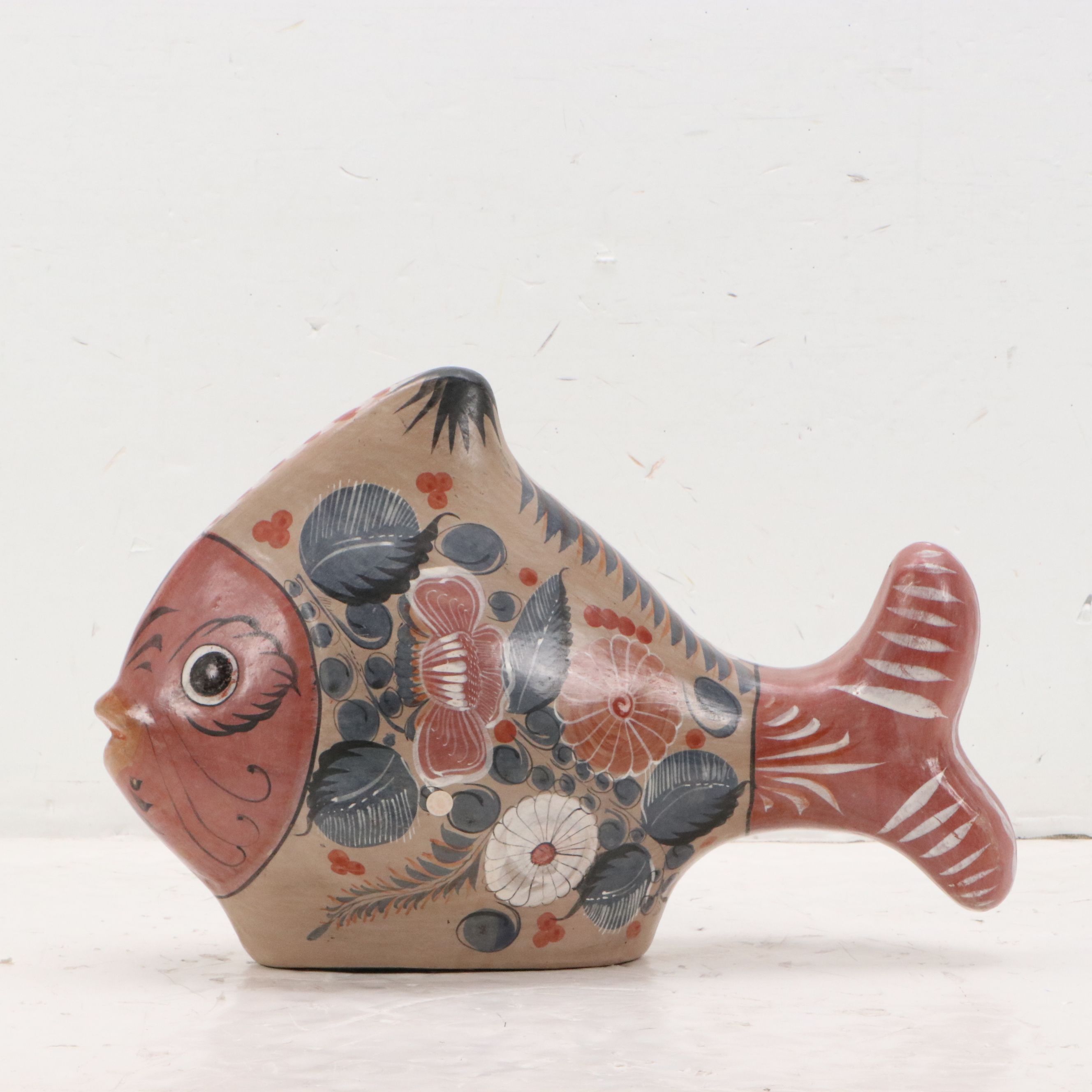Hand-Painted Tonalá Ceramic Fish, Late 20th Century