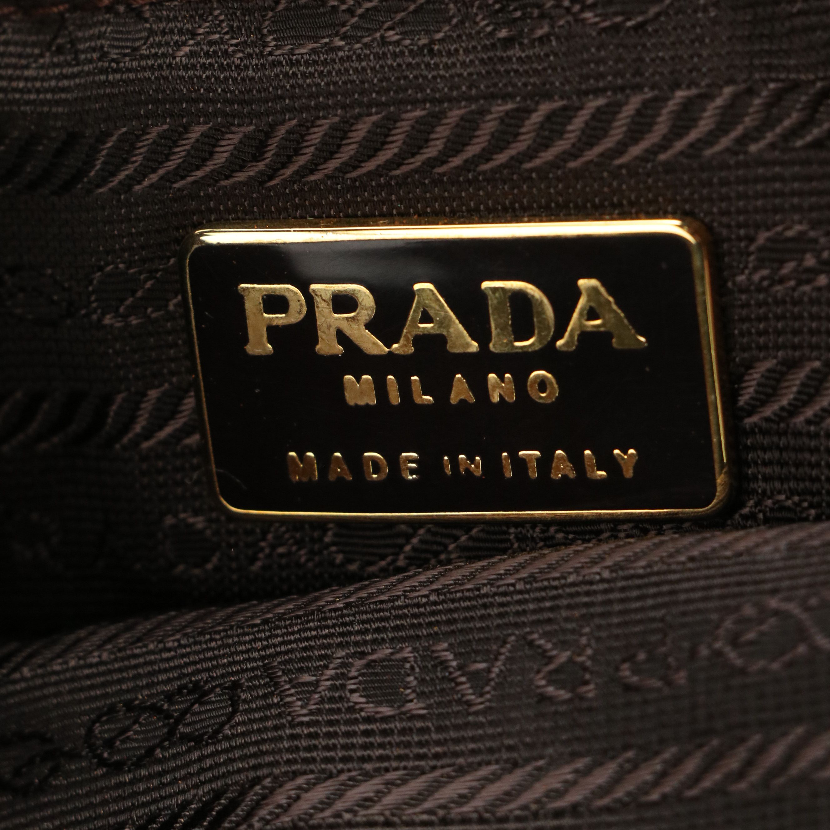 Prada Chain Link Crossbody Bag in Brown Quilted and Smooth Suede