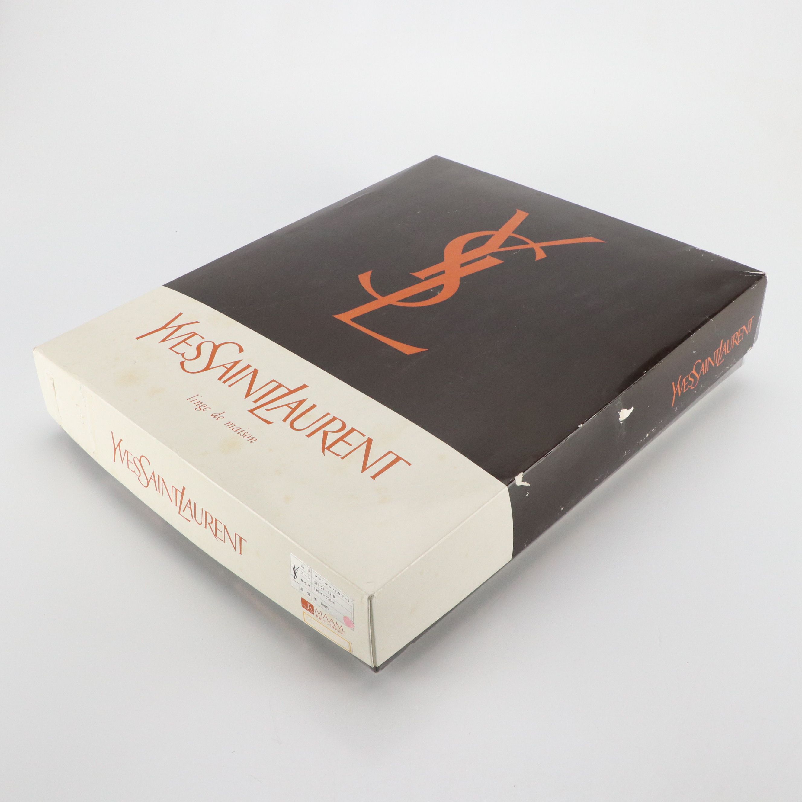 Yves Saint Laurent Logo Monogram Wool Twin XL Blanket