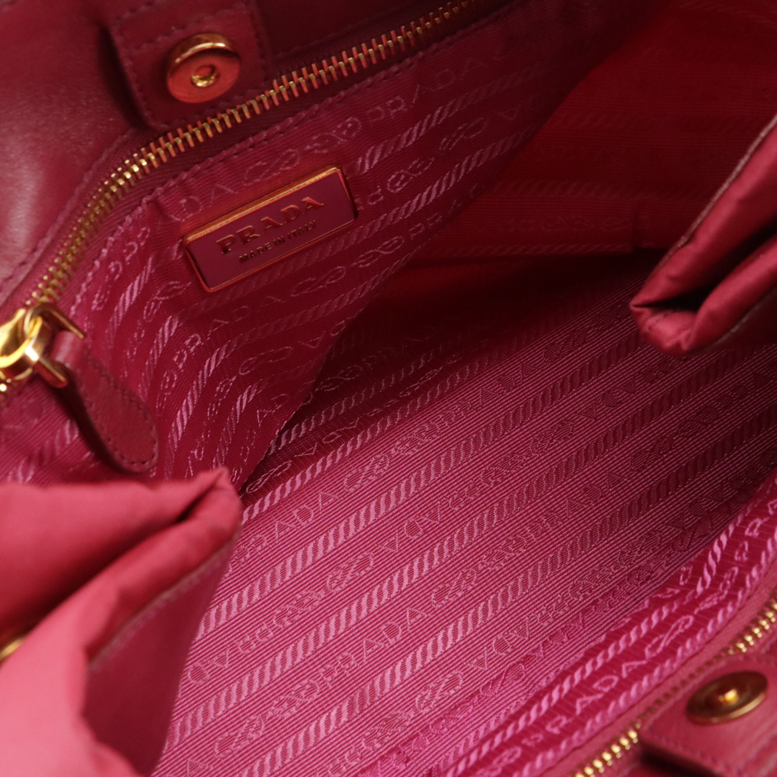 Prada Fiocco Bow Top Handle Tote in Hot Pink Tessuto Nylon and Lambskin Leather