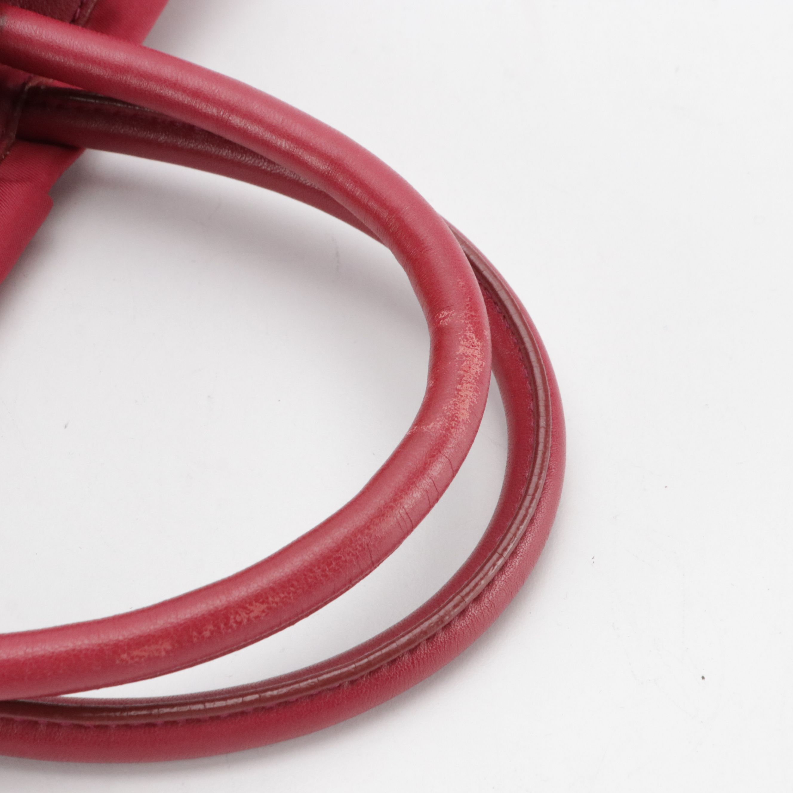 Prada Fiocco Bow Top Handle Tote in Hot Pink Tessuto Nylon and Lambskin Leather