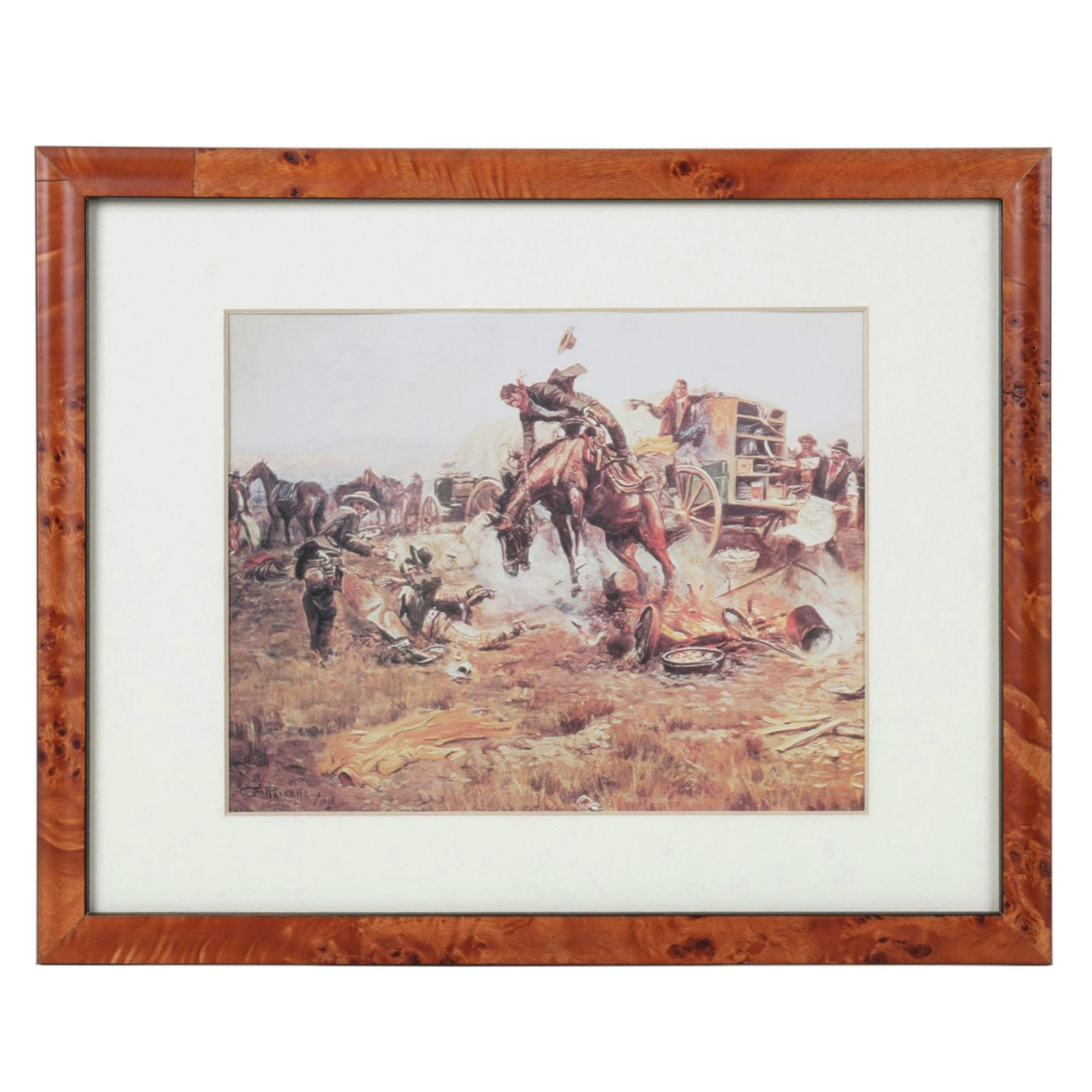 Offset Lithograph After Charles Marion Russell "The Camp Cook's Troubles"