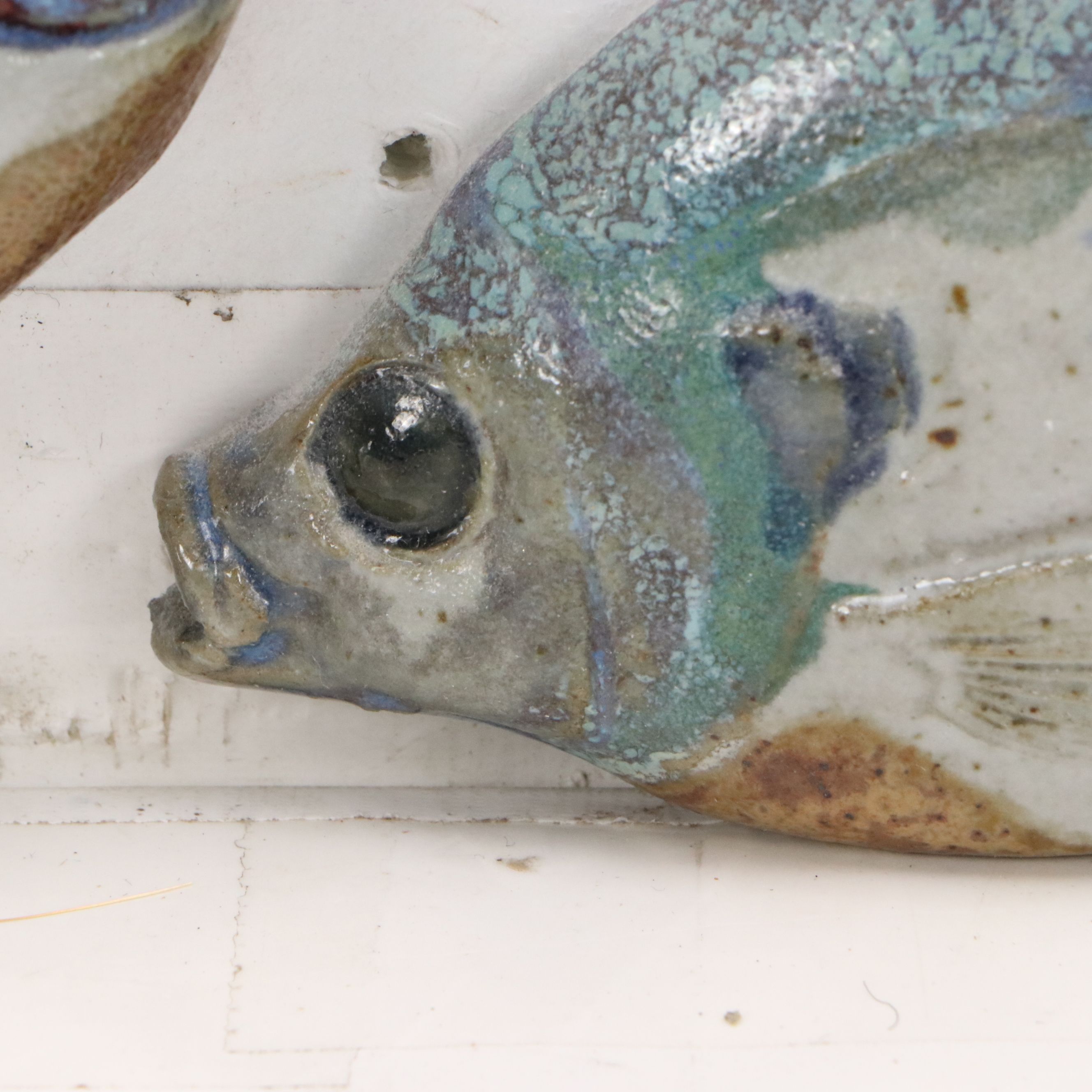 Group of Five Ceramic Wall Hangings of Bluegills and Crappie Fish, 21st Century