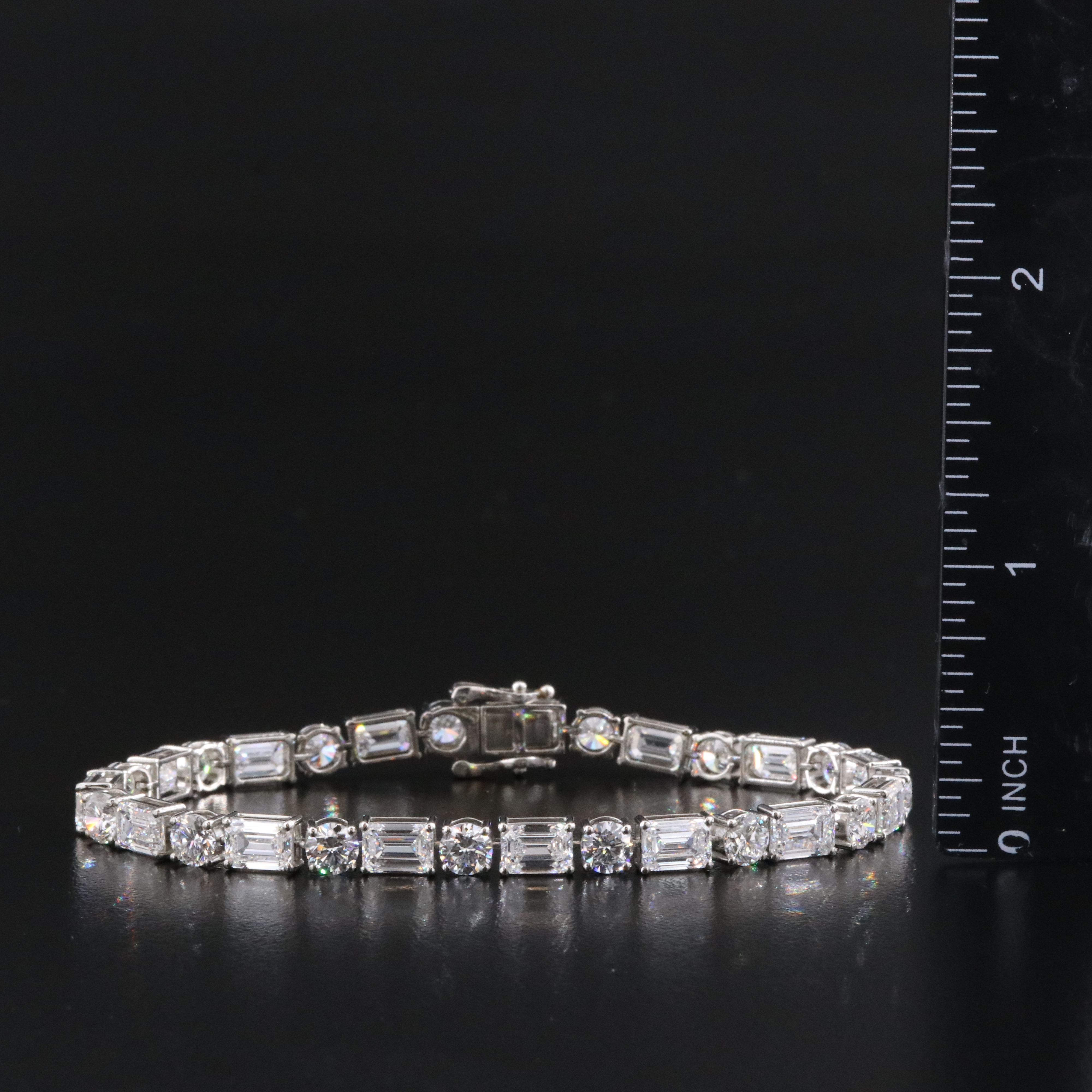 Platinum 19.49 CTW Lab Grown Diamond Line Bracelet