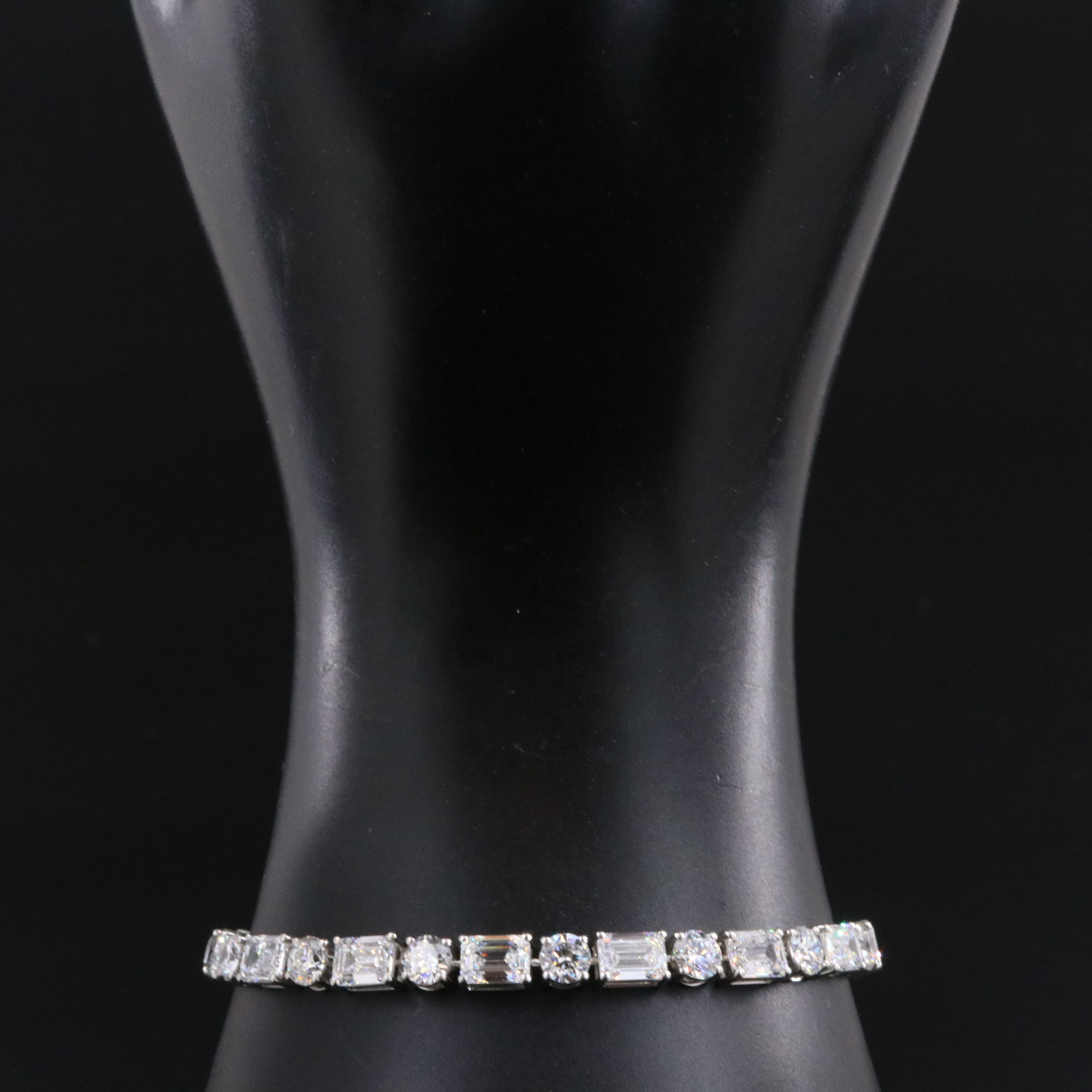 Platinum 19.49 CTW Lab Grown Diamond Line Bracelet