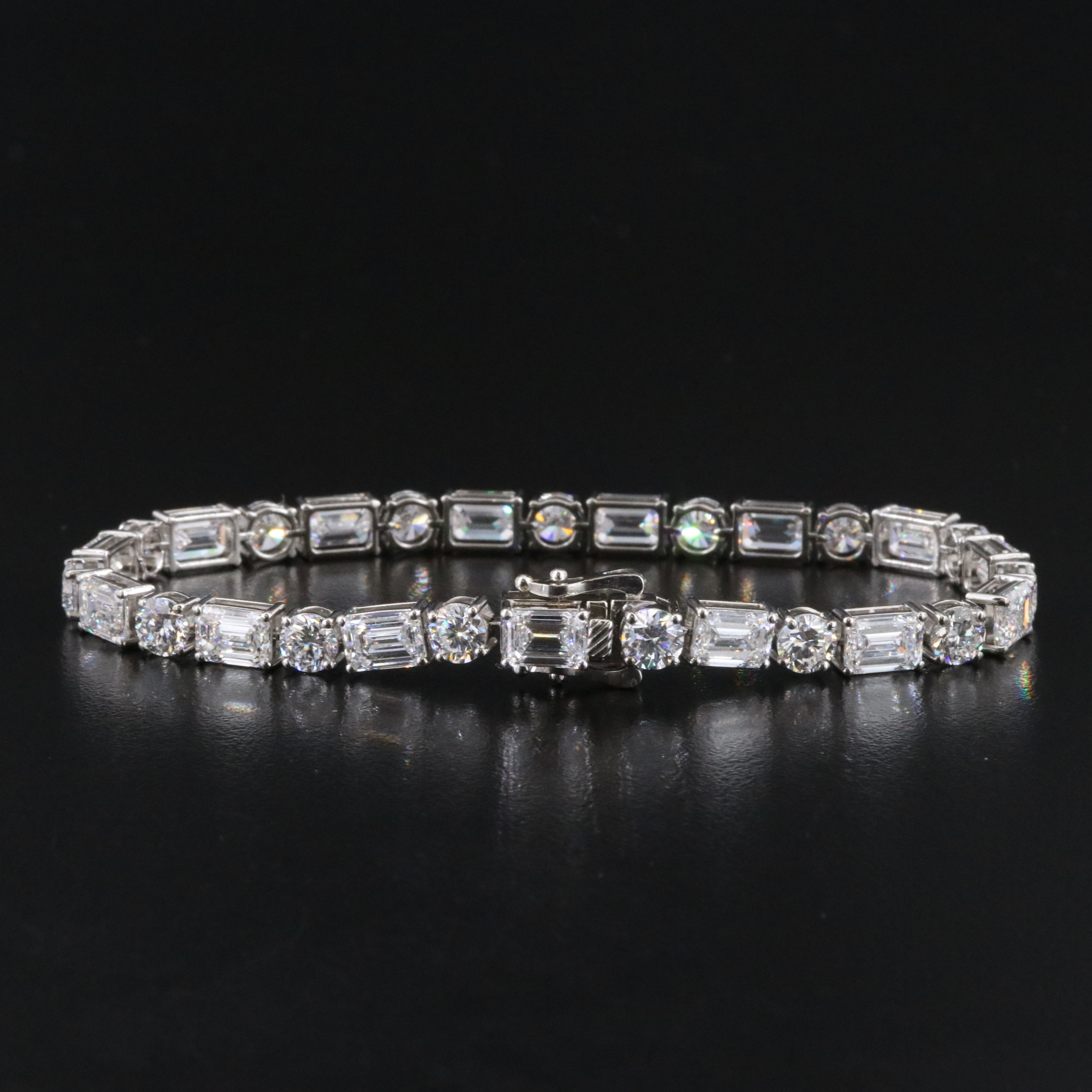 Platinum 19.49 CTW Lab Grown Diamond Line Bracelet
